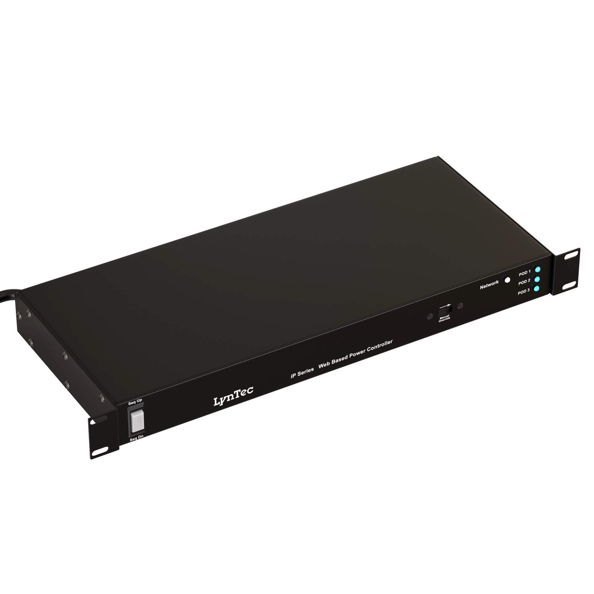 LynTec iP 1515-RX - 15A Rack Mount Web Based Power Controller, angled front