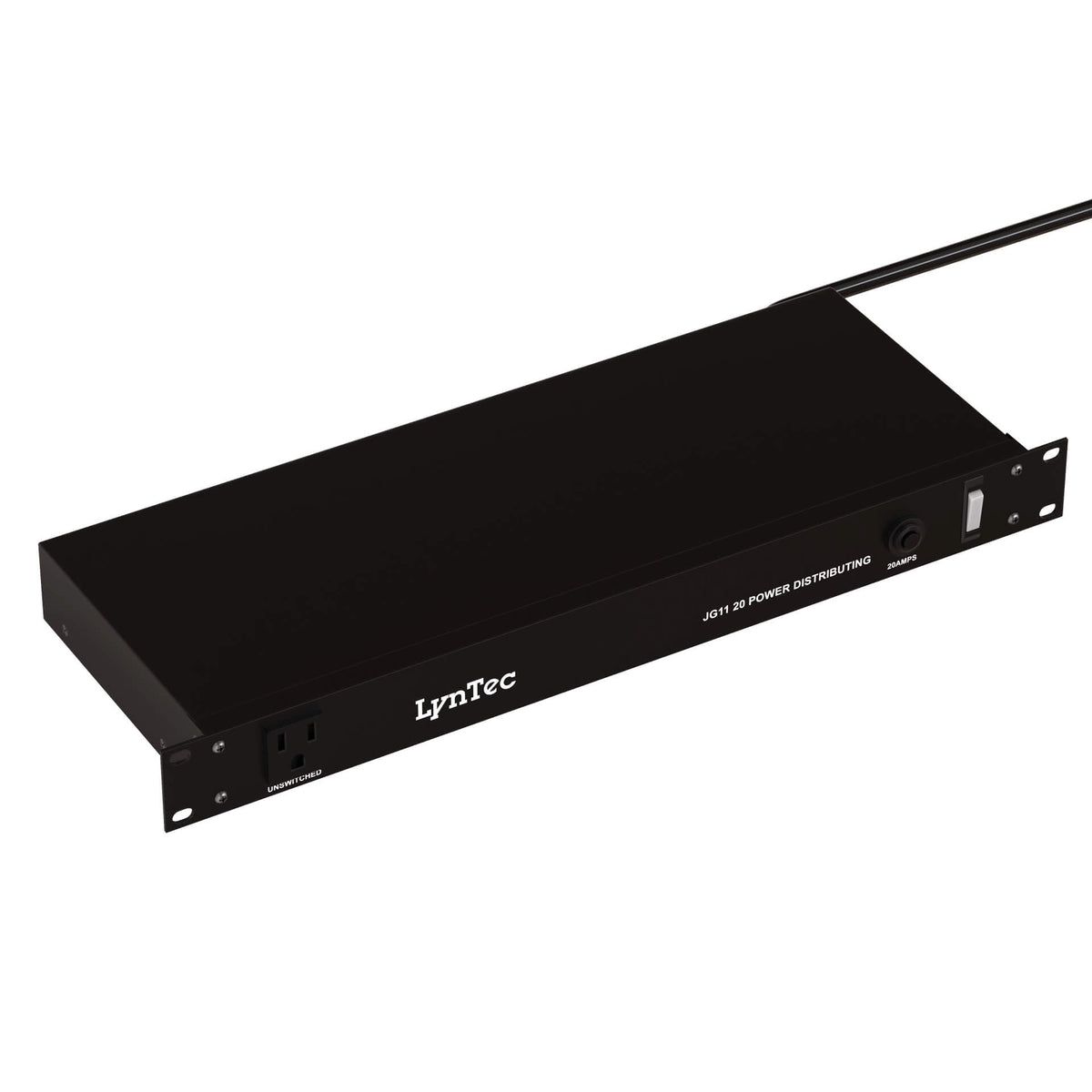 LynTec JG 11-20A - 20A Power Distribution Unit with 11 Outlets, angled right