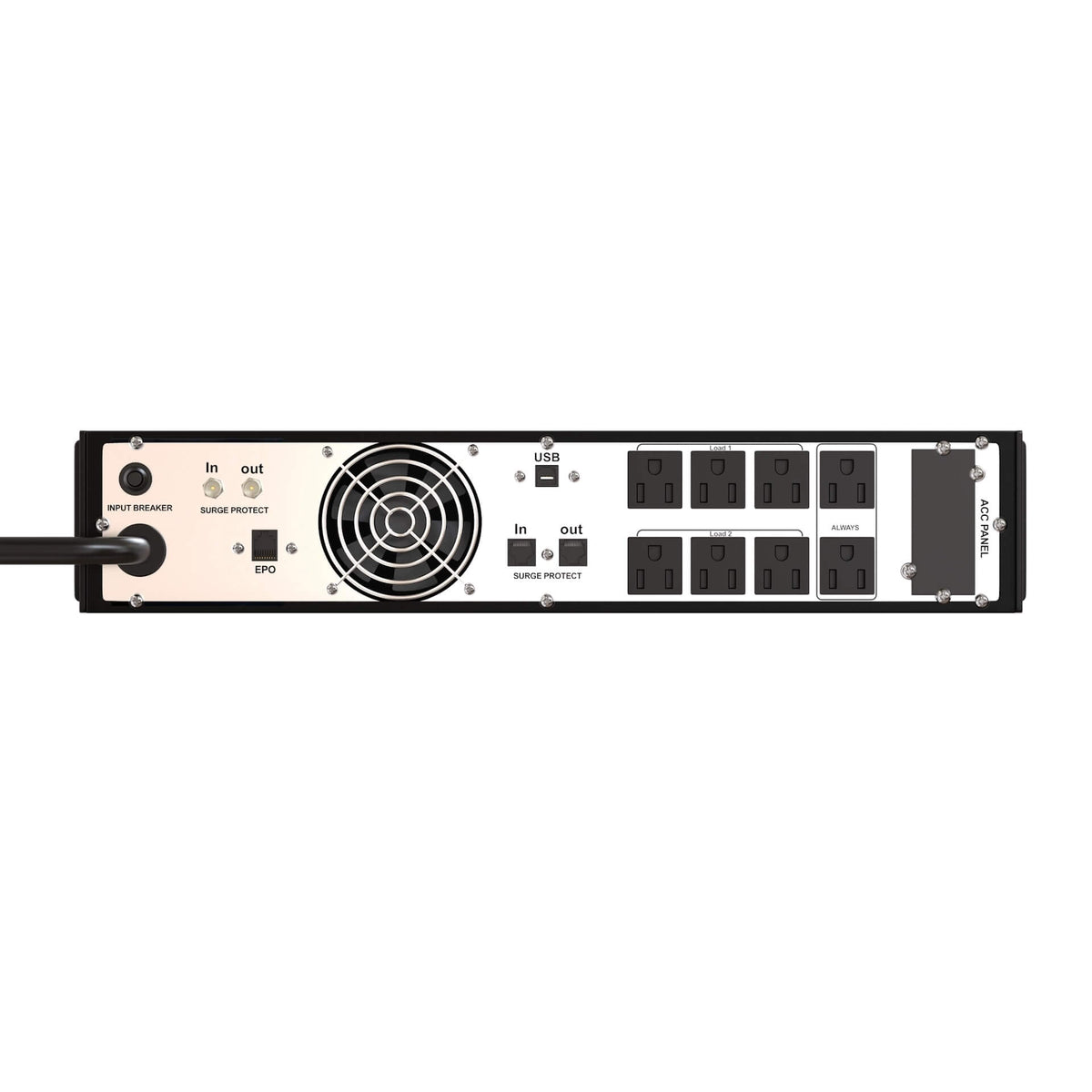 LynTec SRA-07500 - UPS Battery Backup, Line interactive, rear
