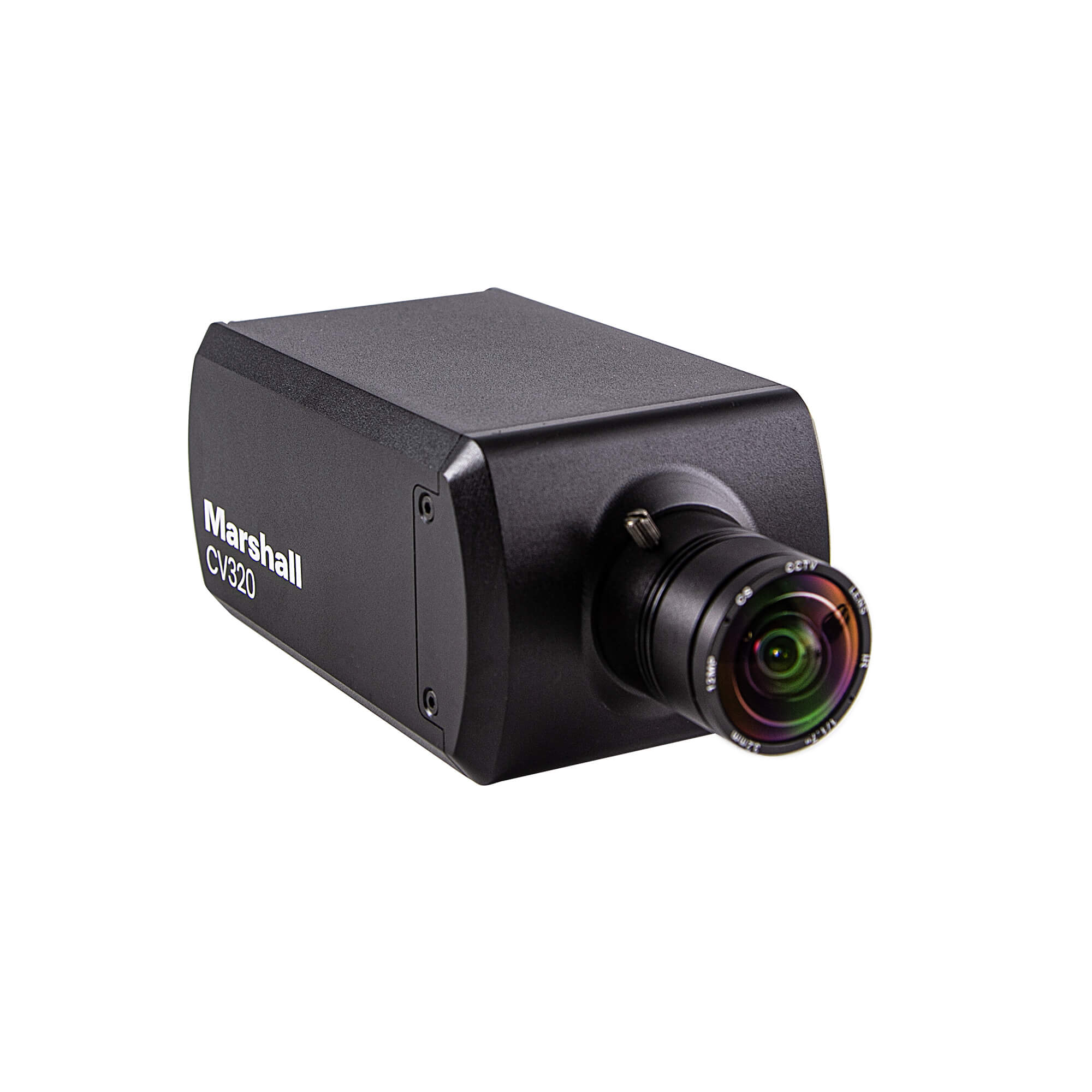 Marshall CV320 - Compact POV Camera, IP & 3G-SDI (lens sold separately), angled right