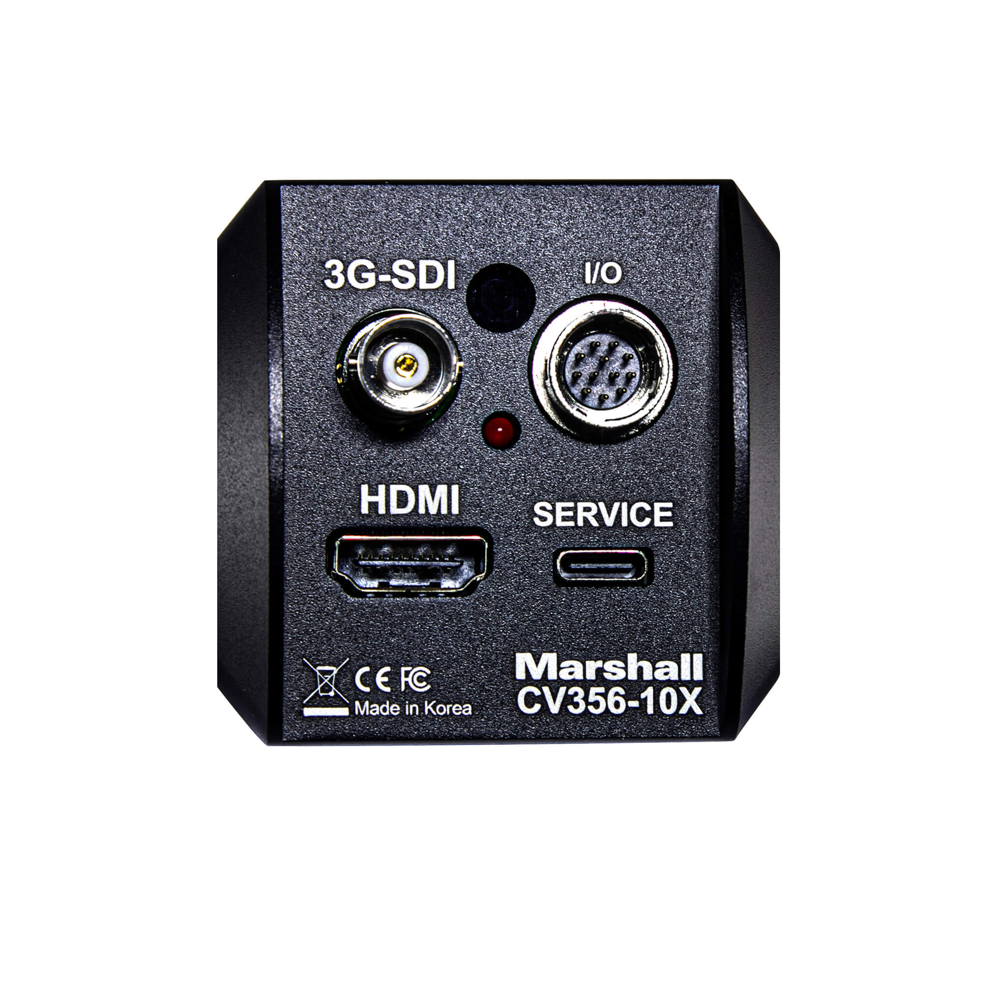 Marshall CV356-10X - Compact HD60 video camera with 10x optical zoom and 3G-SDI and HDMI simultaneous outputs, rear