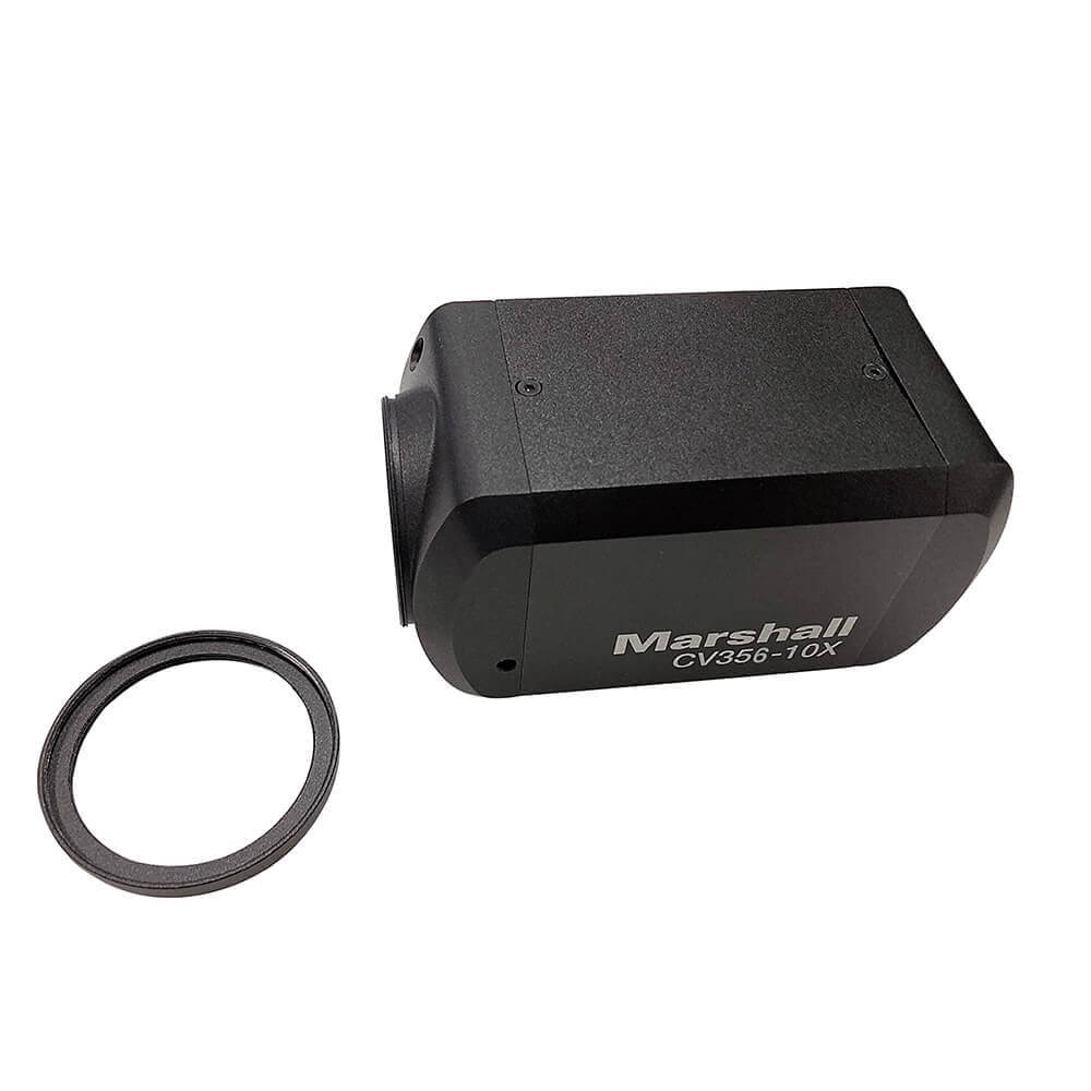 Marshall CV356-10X - Compact HD60 video camera with 10x optical zoom, Ring Adapter, and 3G-SDI and HDMI simultaneous outputs