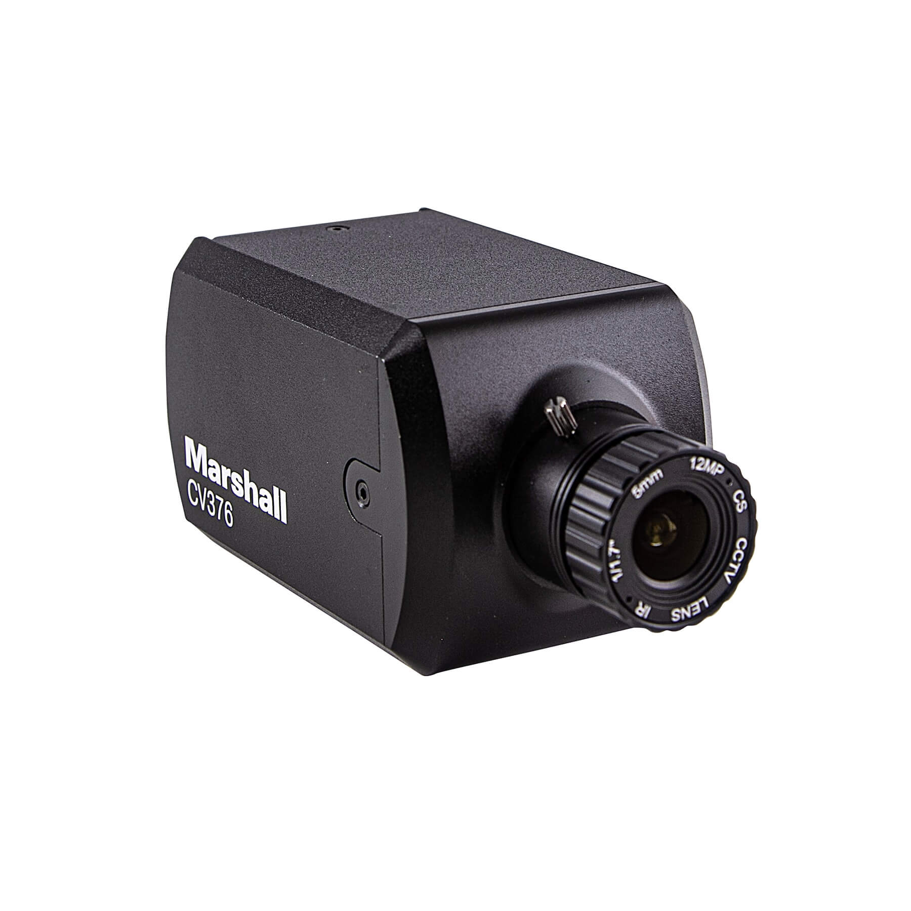 Marshall CV376 - Compact 4K POV Camera with NDI|HX3 and HDMI, angled right