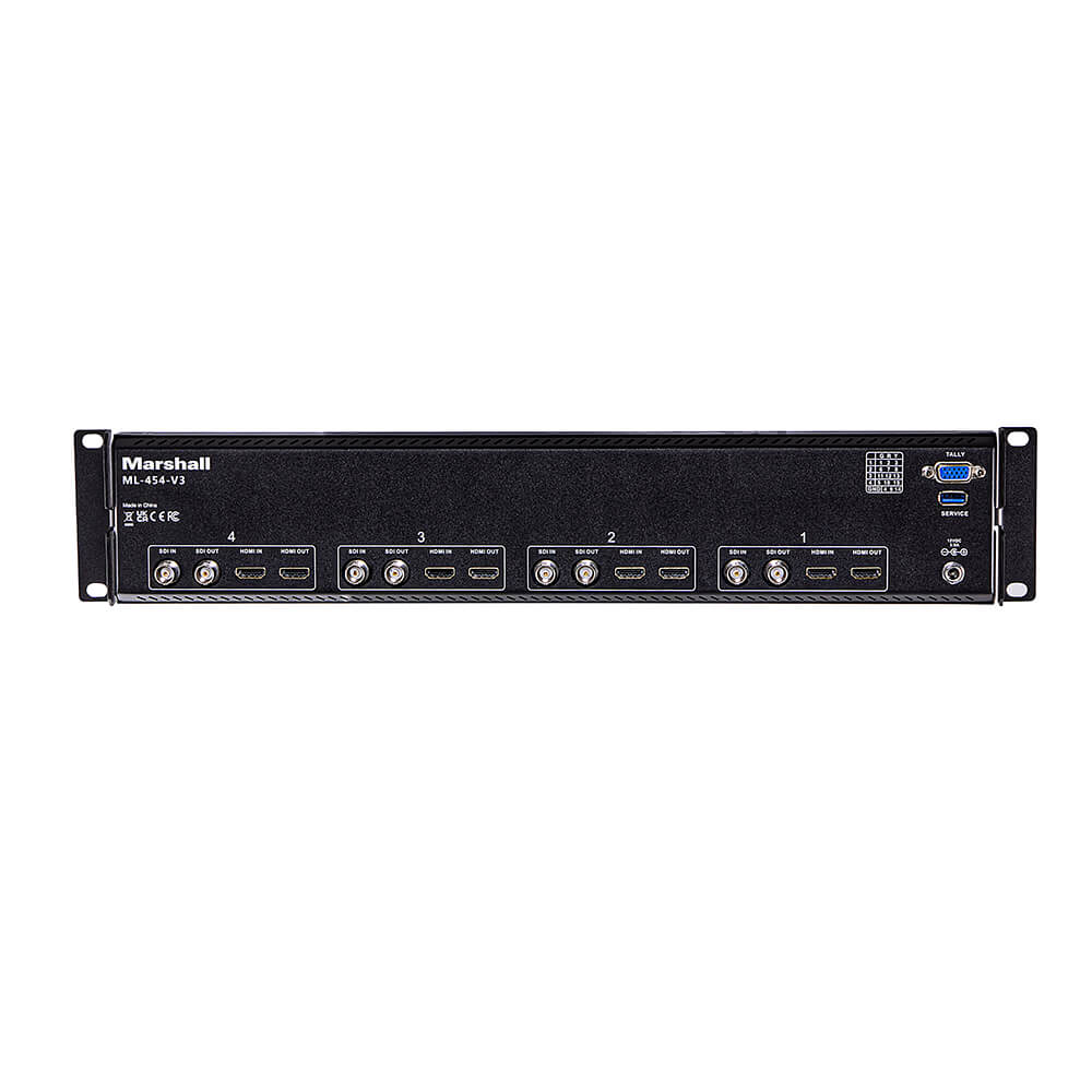 Marshall ML-454-V3 - Quad 4.5" Rack Monitor with 3G-SDI & HDMI Inputs, back
