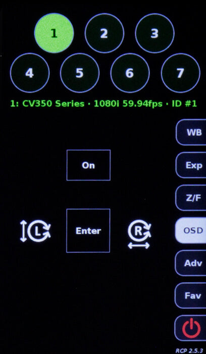 Marshall CV-RCP-V2 - Multi-Camera Control Touchscreen RCP, OSD screen