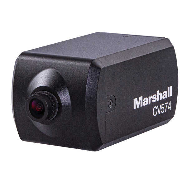 Marshall CV574 - Miniature 4K UHD Video Camera with NDI|HX3 and HDMI, left angle