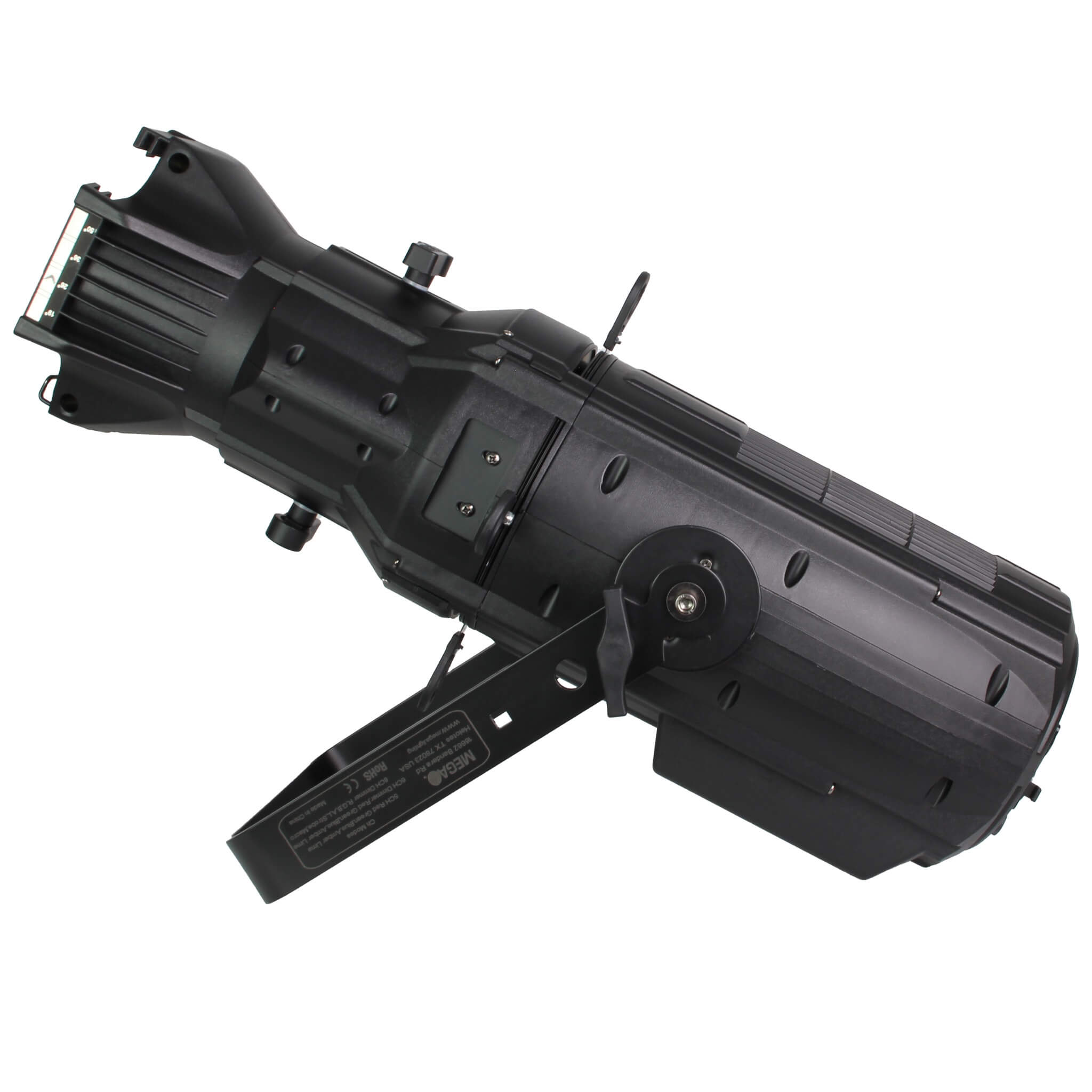 Mega-Lite Drama EW200 - Compact Daylight White LED Ellipsoidal Fixture, left side