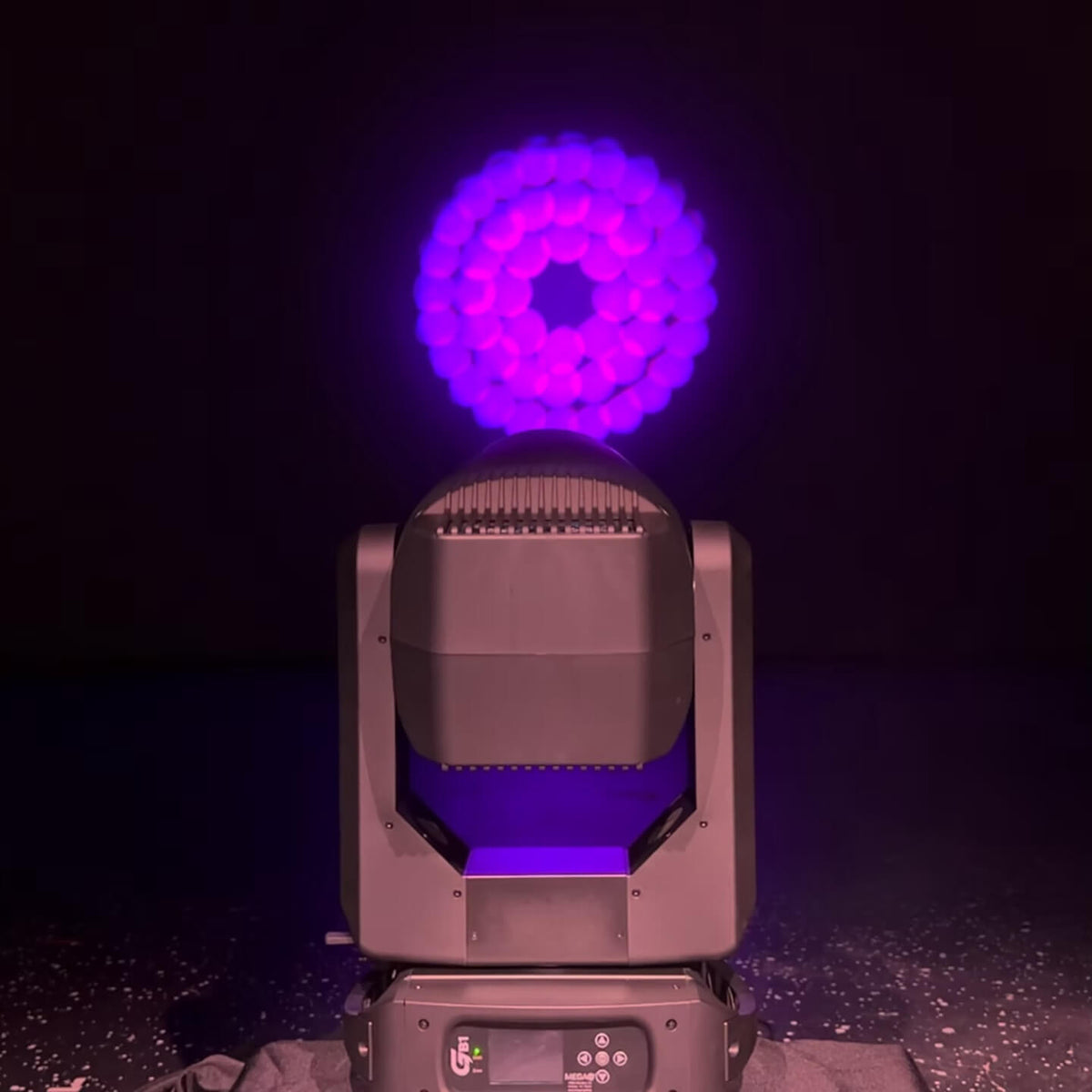 MEGA-Lite GB1 - 550W LED Beam Moving Head Lighting Fixture, purple/pink gobo