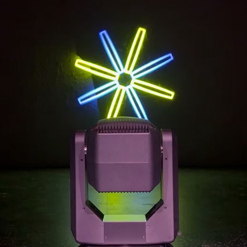 MEGA-Lite GF1 - 550W LED Framing Profile Moving Head Lighting Fixture, blue/yellow gobo