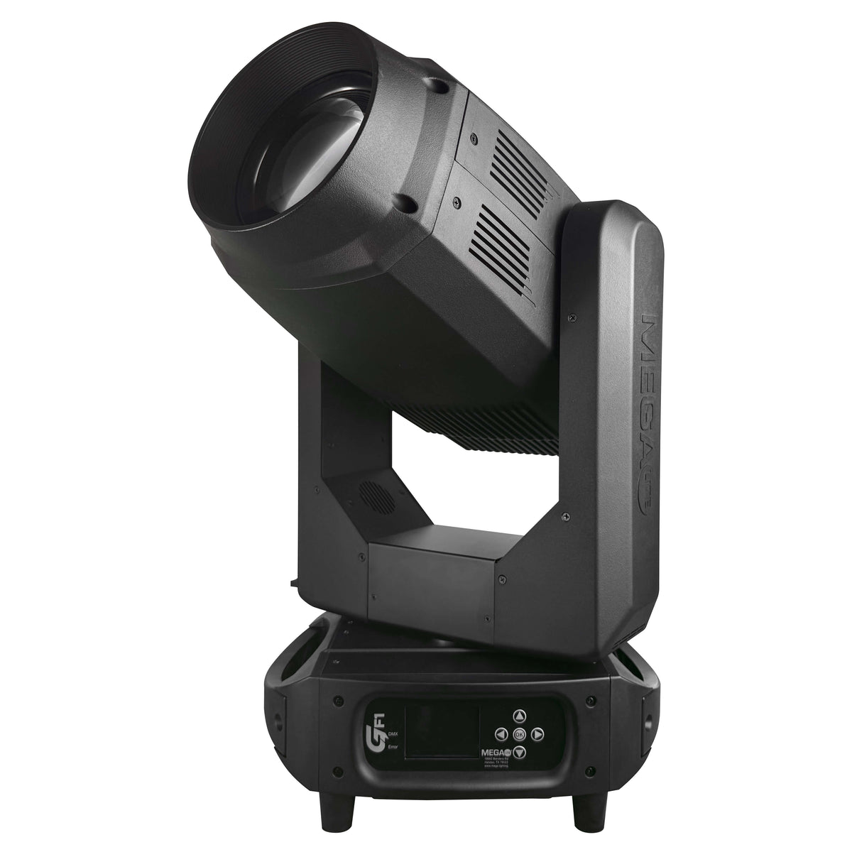 MEGA-Lite GF1 - 550W LED Framing Profile Moving Head Lighting Fixture, angled