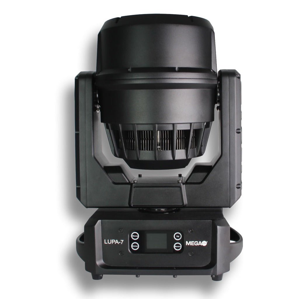 Mega-Lite Lupa-7 - LED Moving Head Wash Fixture with Pixable back LEDs, front up