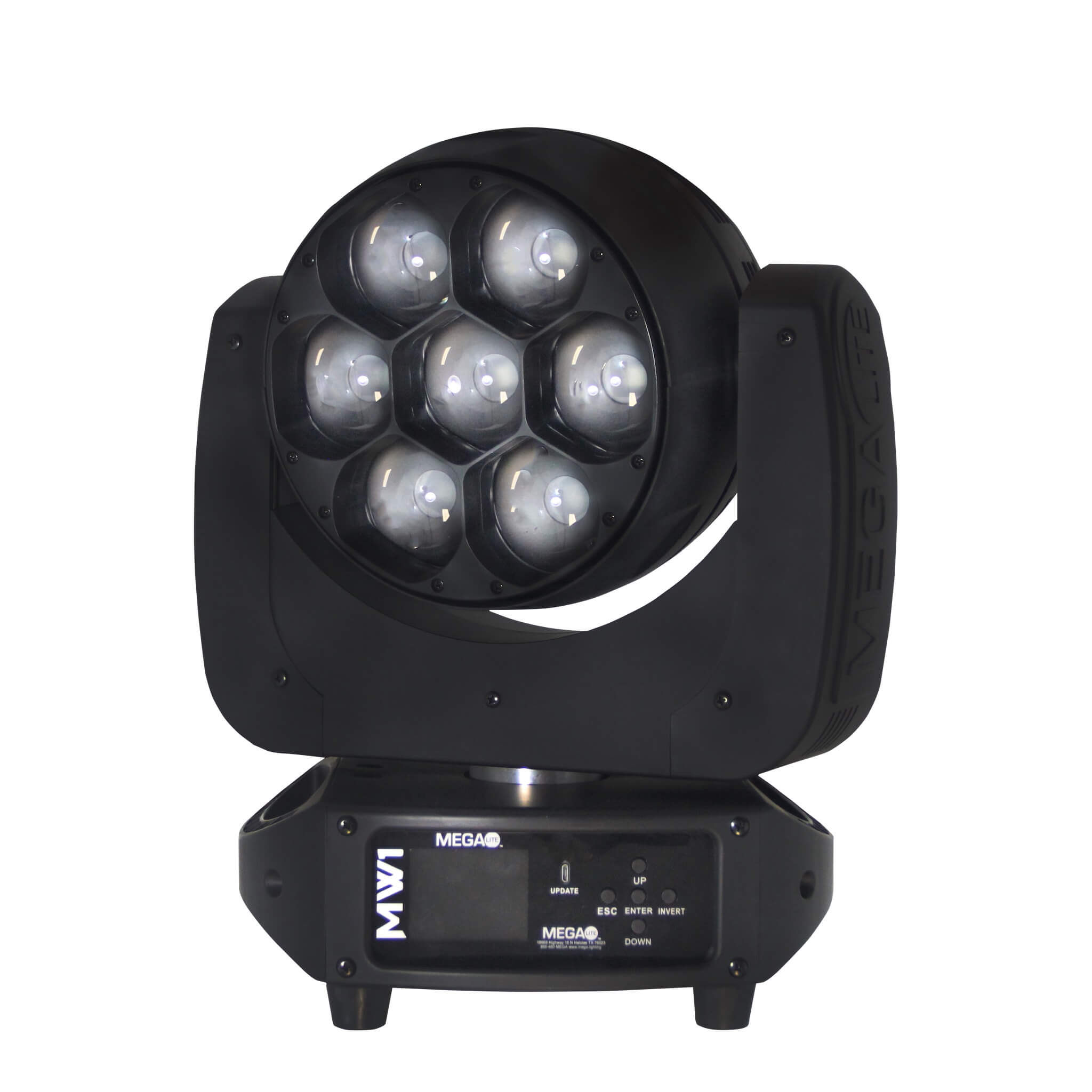 Mega-Lite M-Series MW1 - LED Moving Head Wash Light with Pixel Control, angle