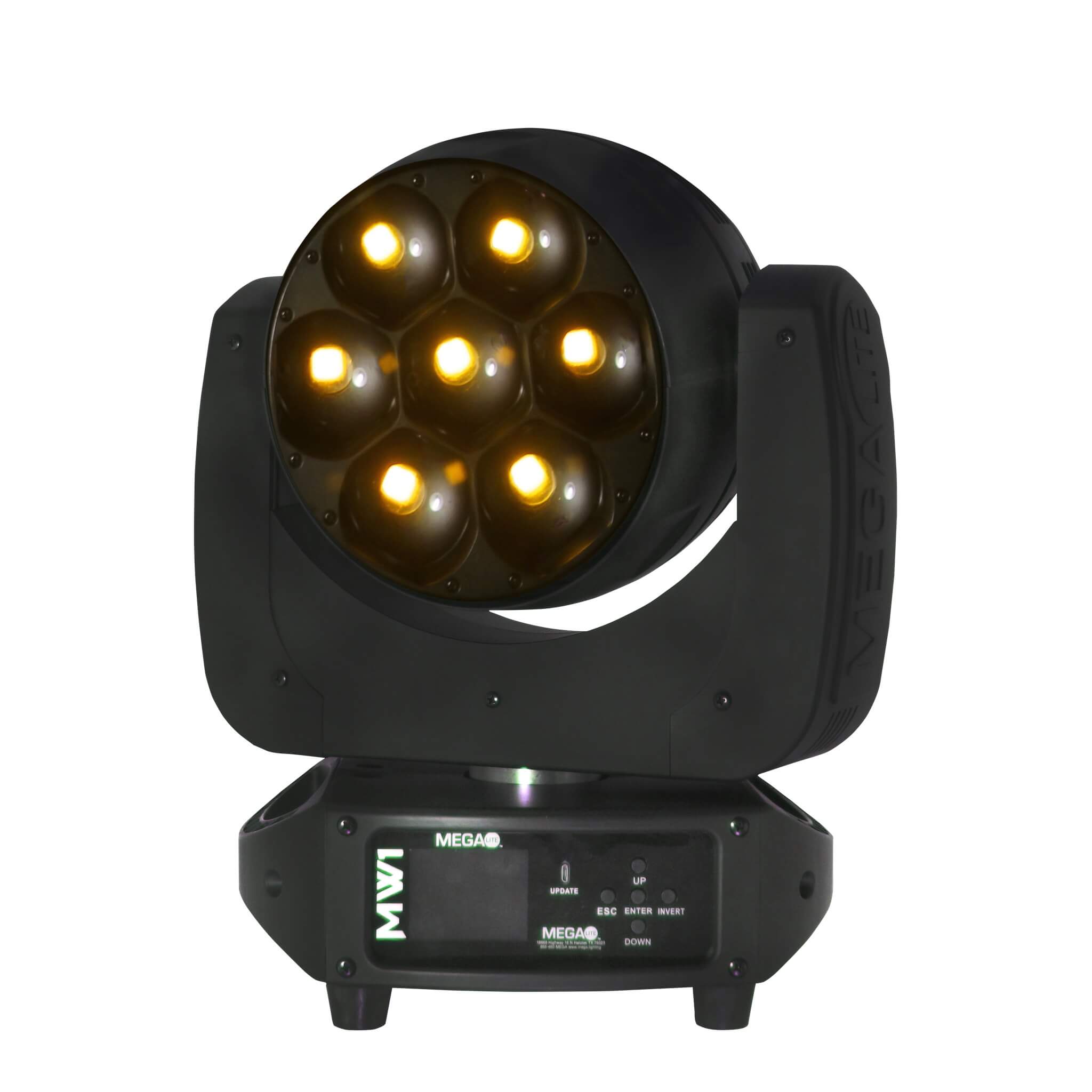 Mega-Lite M-Series MW1 - LED Moving Head Wash Light with Pixel Control, yellow