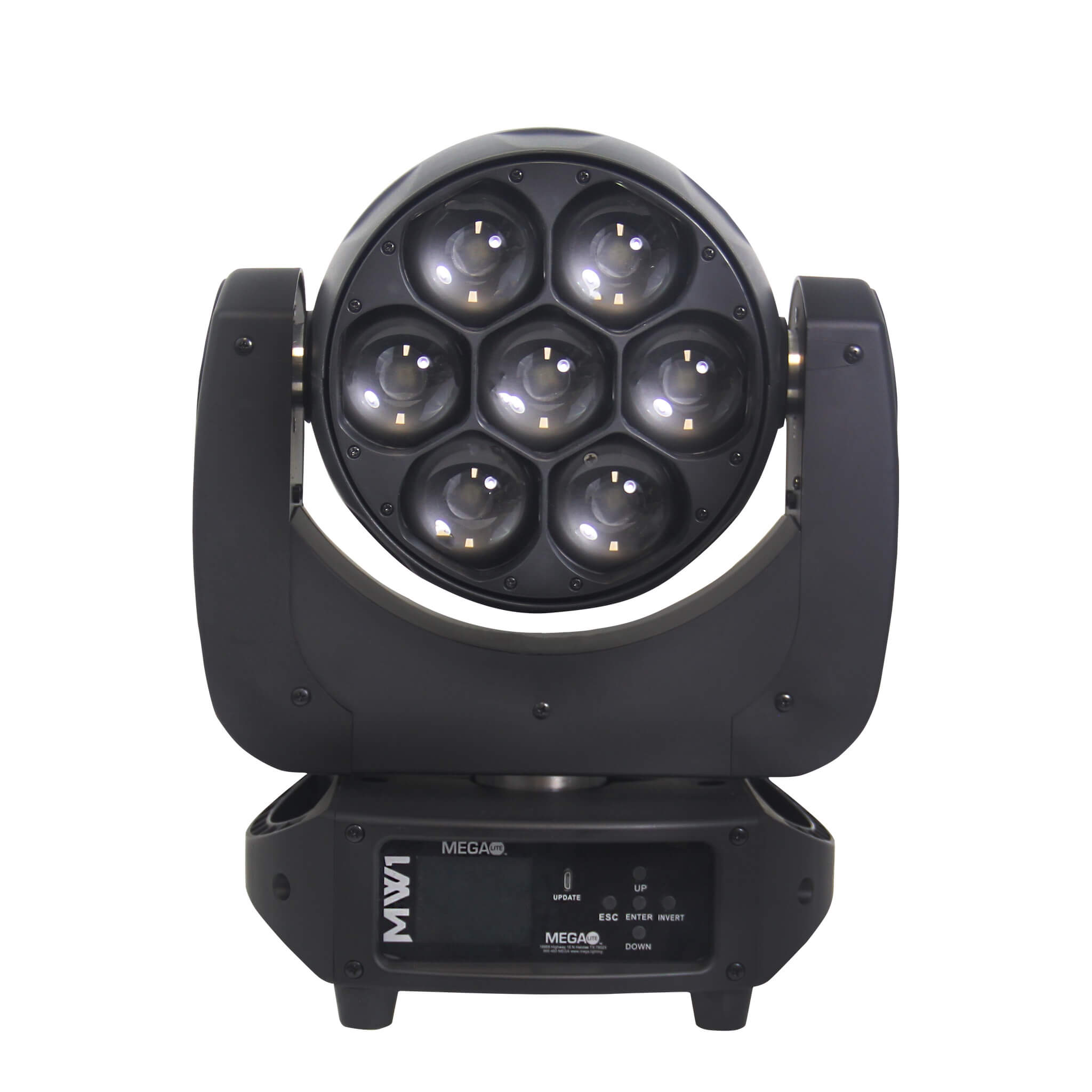 Mega-Lite M-Series MW1 - LED Moving Head Wash Light with Pixel Control, front