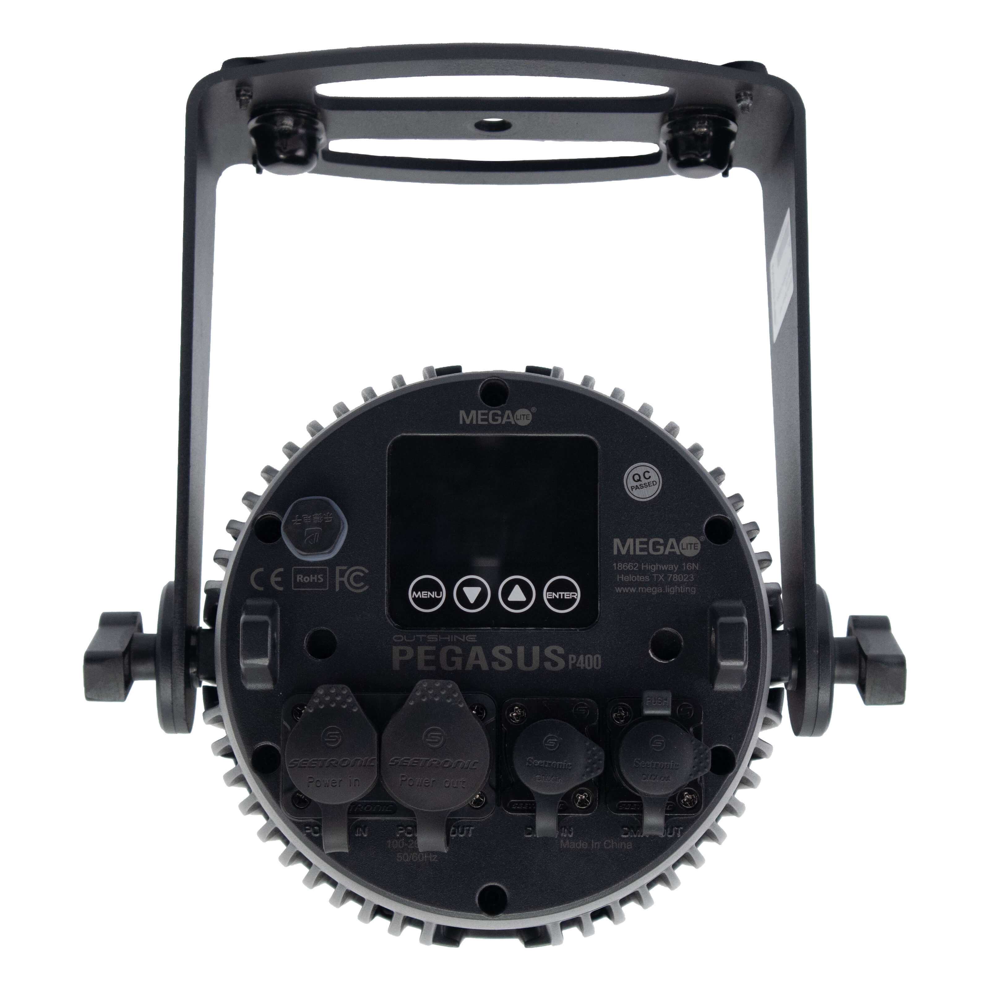 MEGA-Lite Outshine Pegasus P400 - 400W RGBLA LED Wash Strobe Blinder special effects lighting fixture, rear