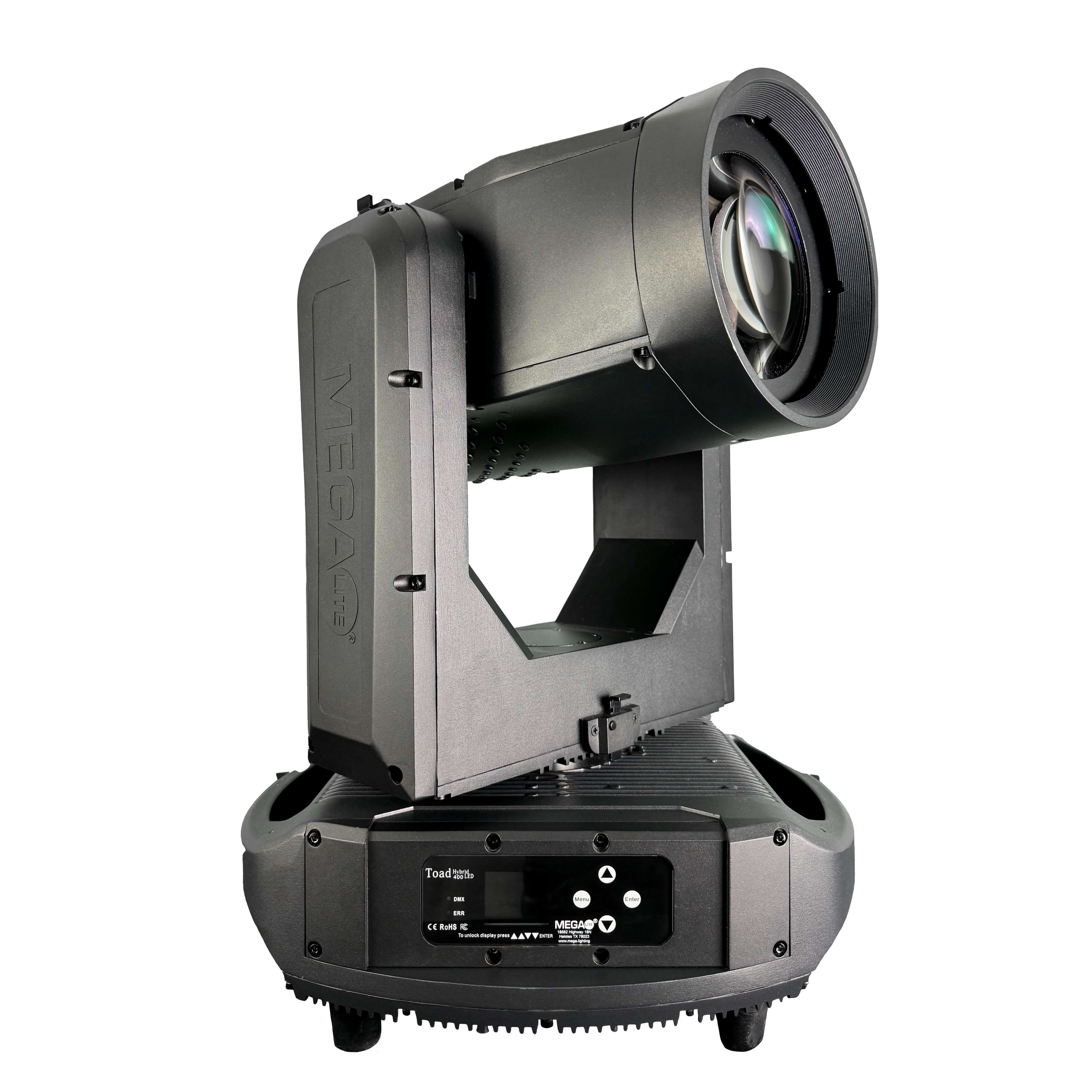 Mega-Lite Toad Hybrid 400 - LED Moving Head Beam, Spot, Wash Fixture, front angle