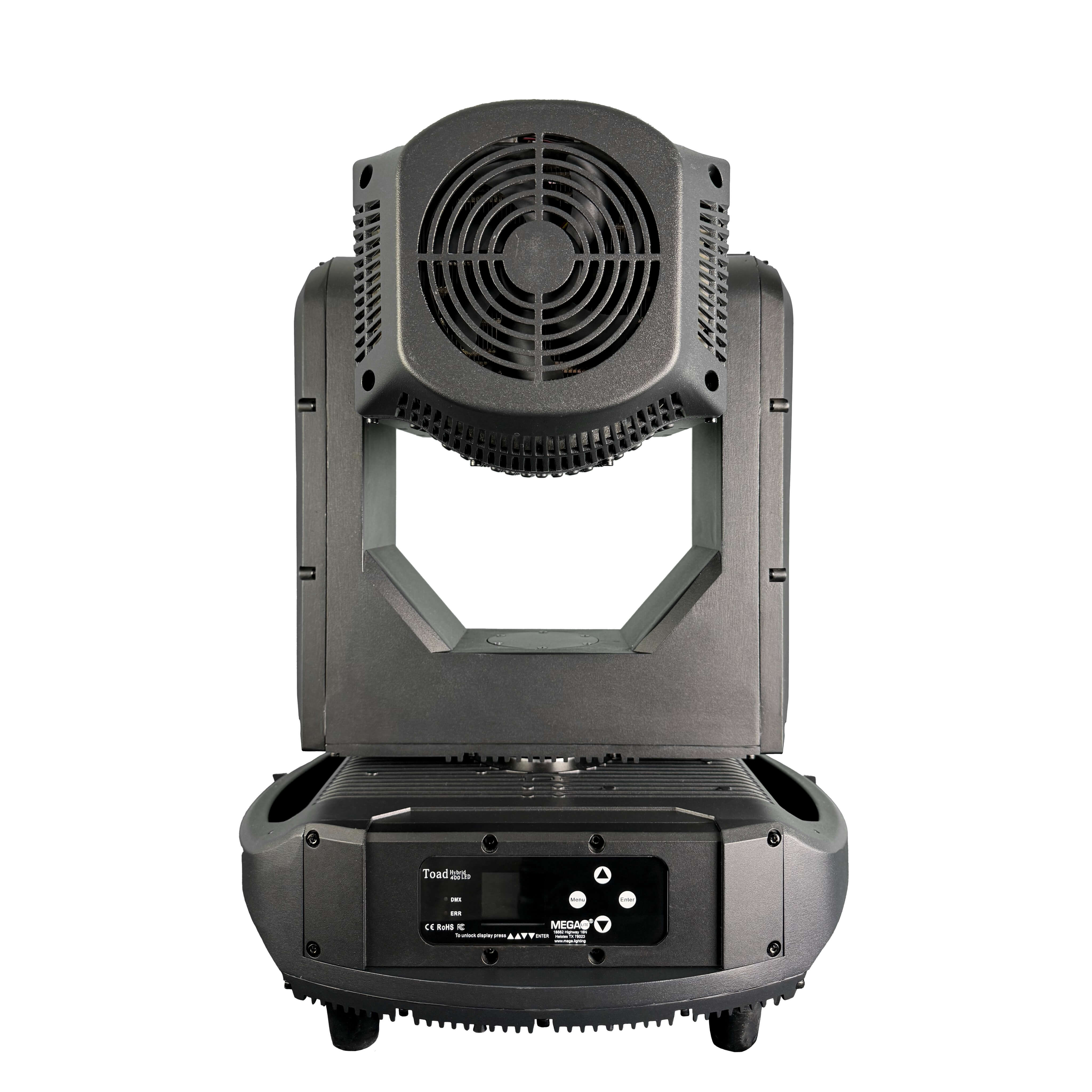Mega-Lite Toad Hybrid 400 - LED Moving Head Beam, Spot, Wash Fixture, rear