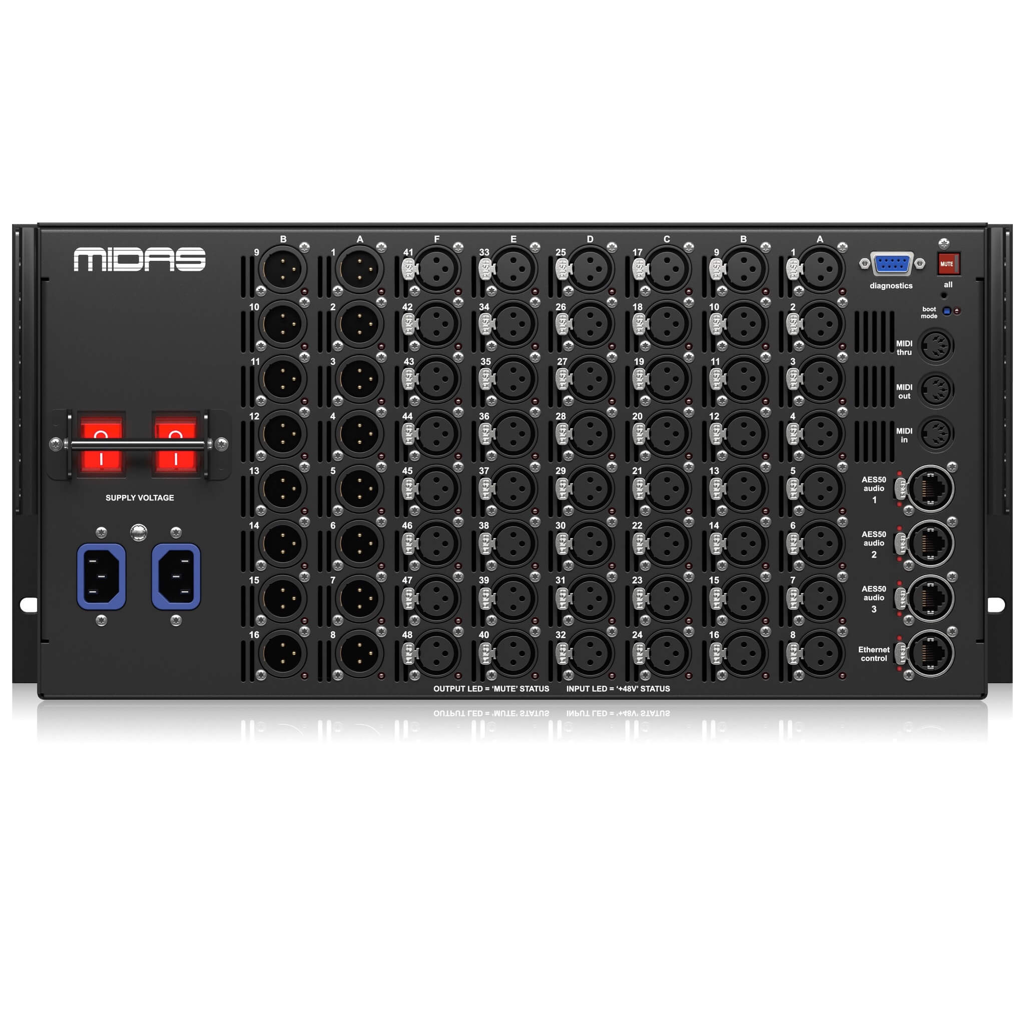 Midas DL251 - 48-Input, 16-Output Stage Box with 48 Midas Mic Preamps