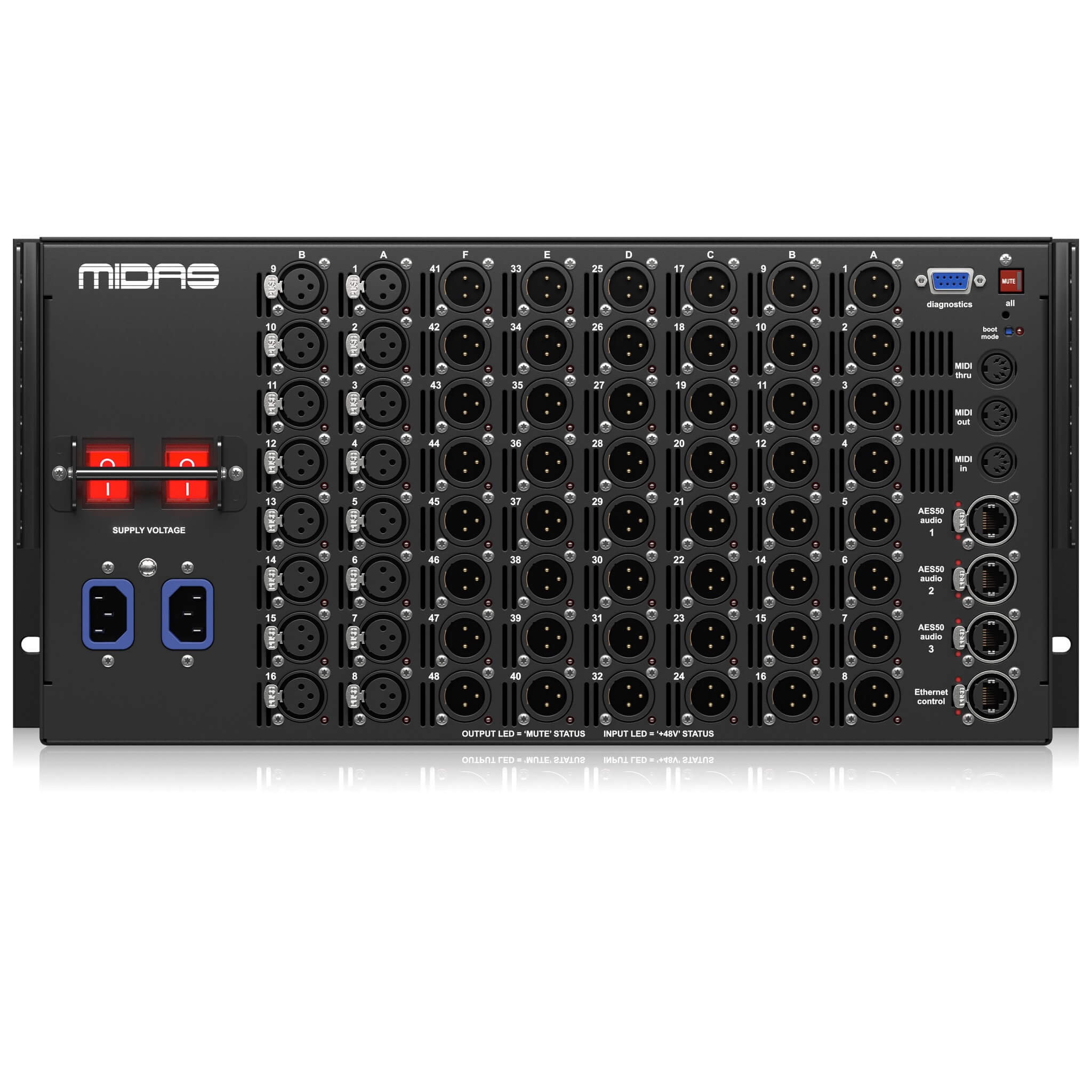 Midas DL252 - 16-Input, 48-Output Stage Box with 16 Midas Mic Preamps