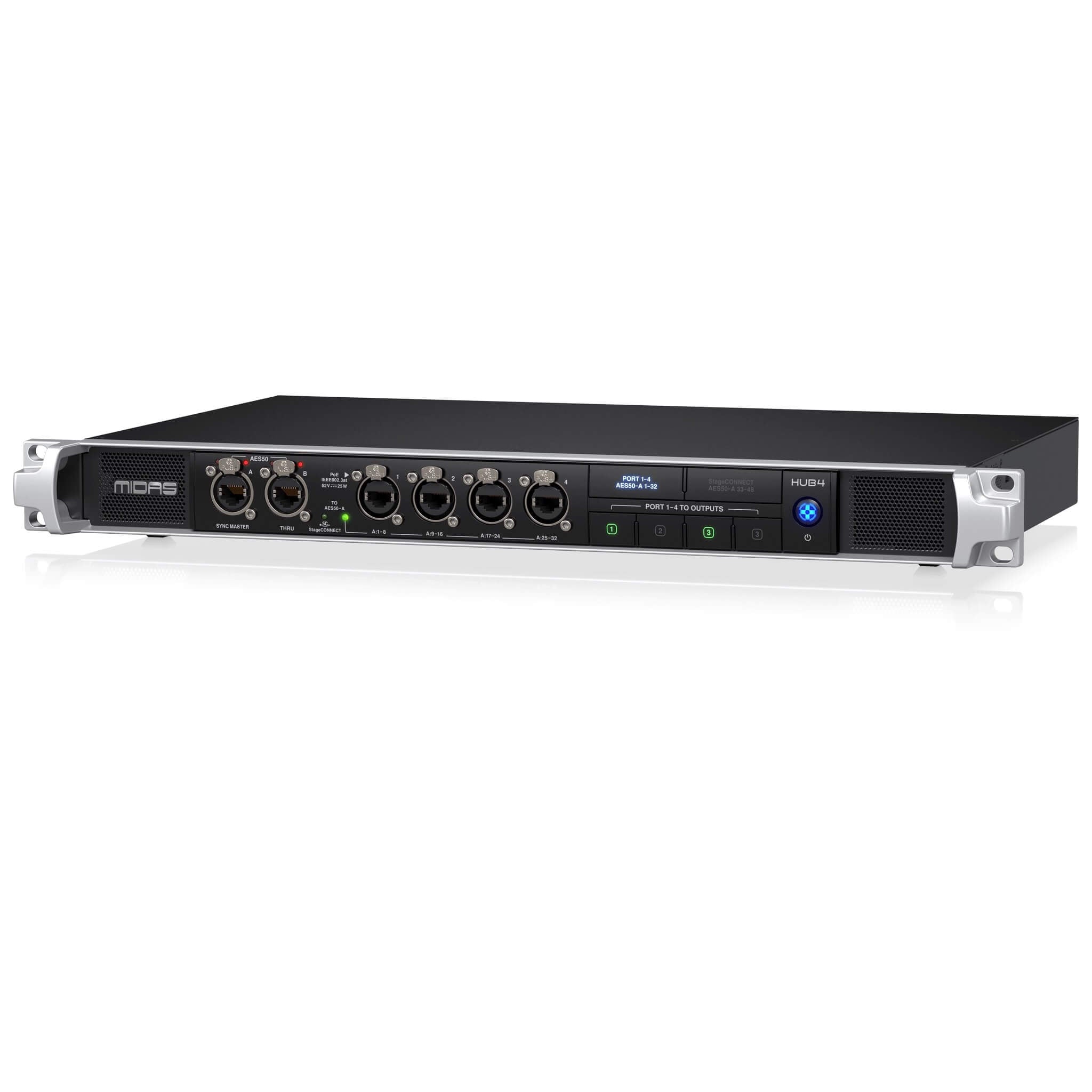 Midas HUB4 - Monitor System Hub with 4 PoE Ports for Personal Mixers, right