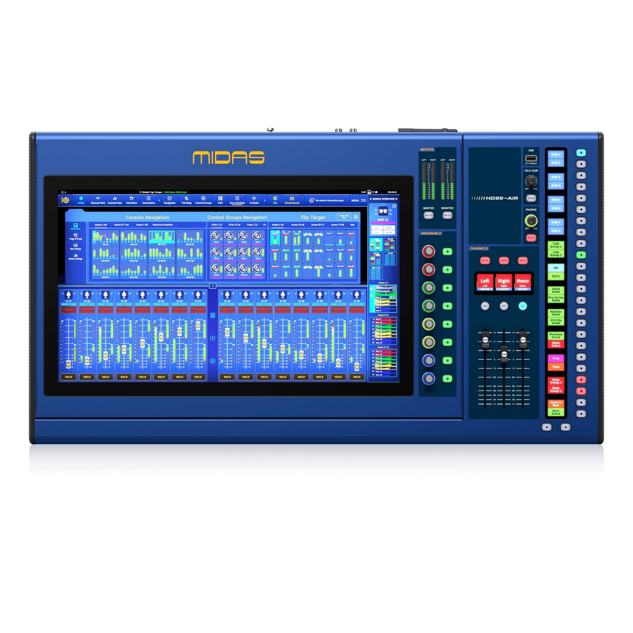 Midas HD96-AIR-CC-IP - 144-Input Channel Live Digital Console, top
