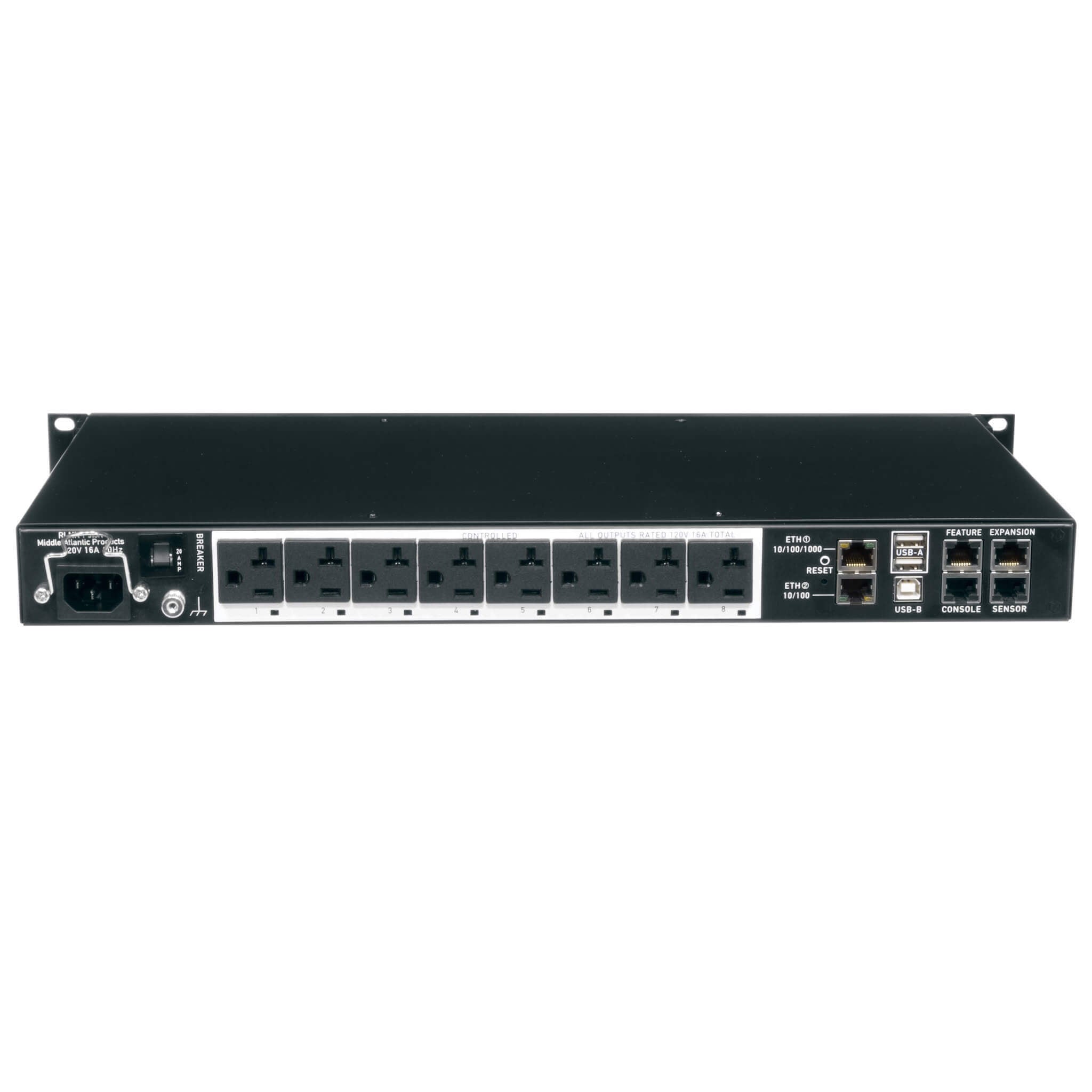 Middle Atlantic RLNK-P920R - 20A Premium+ PDU with RackLink, rear