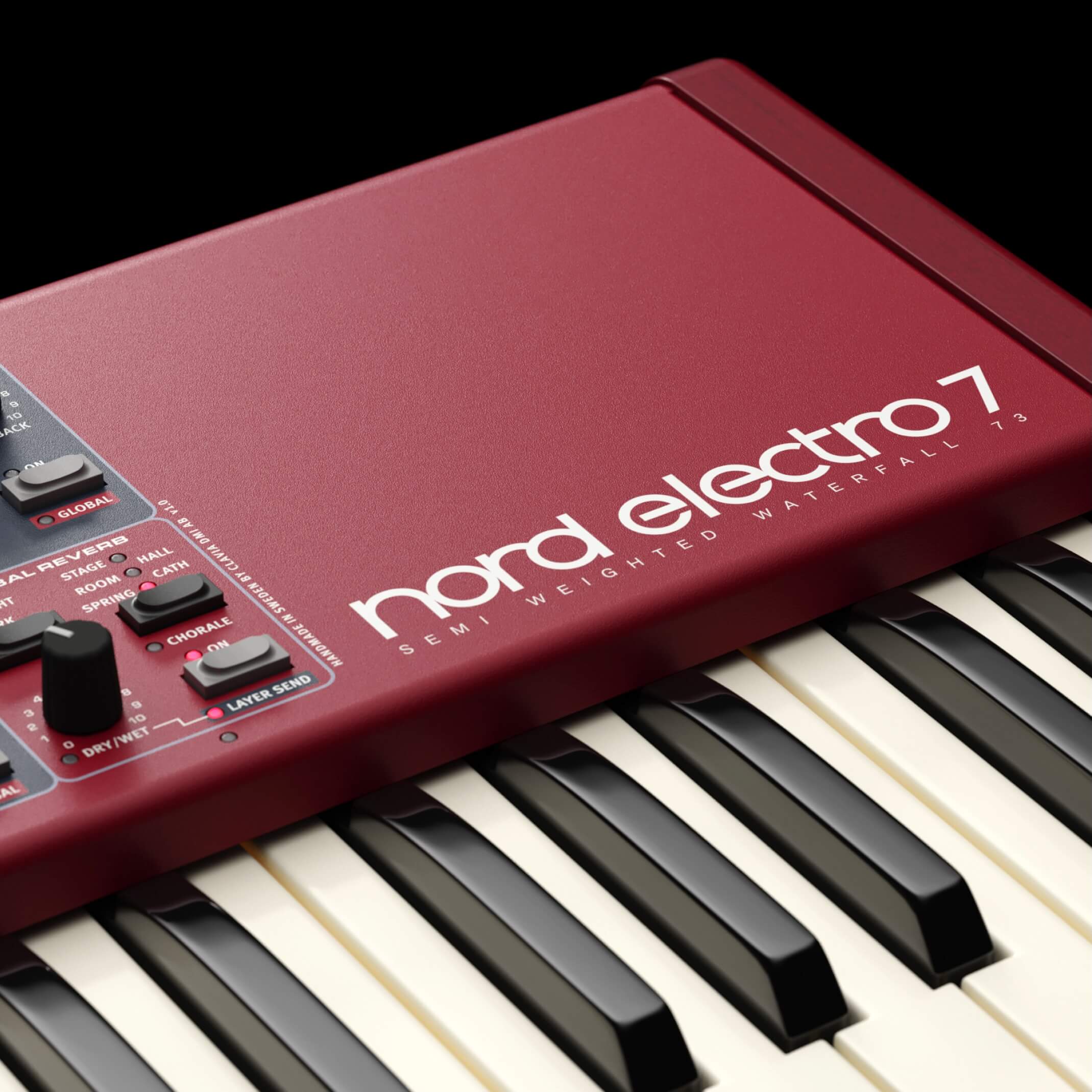 Nord Electro 7 73 - 73-note Semi-Weighted Waterfall Keyboard, close-up