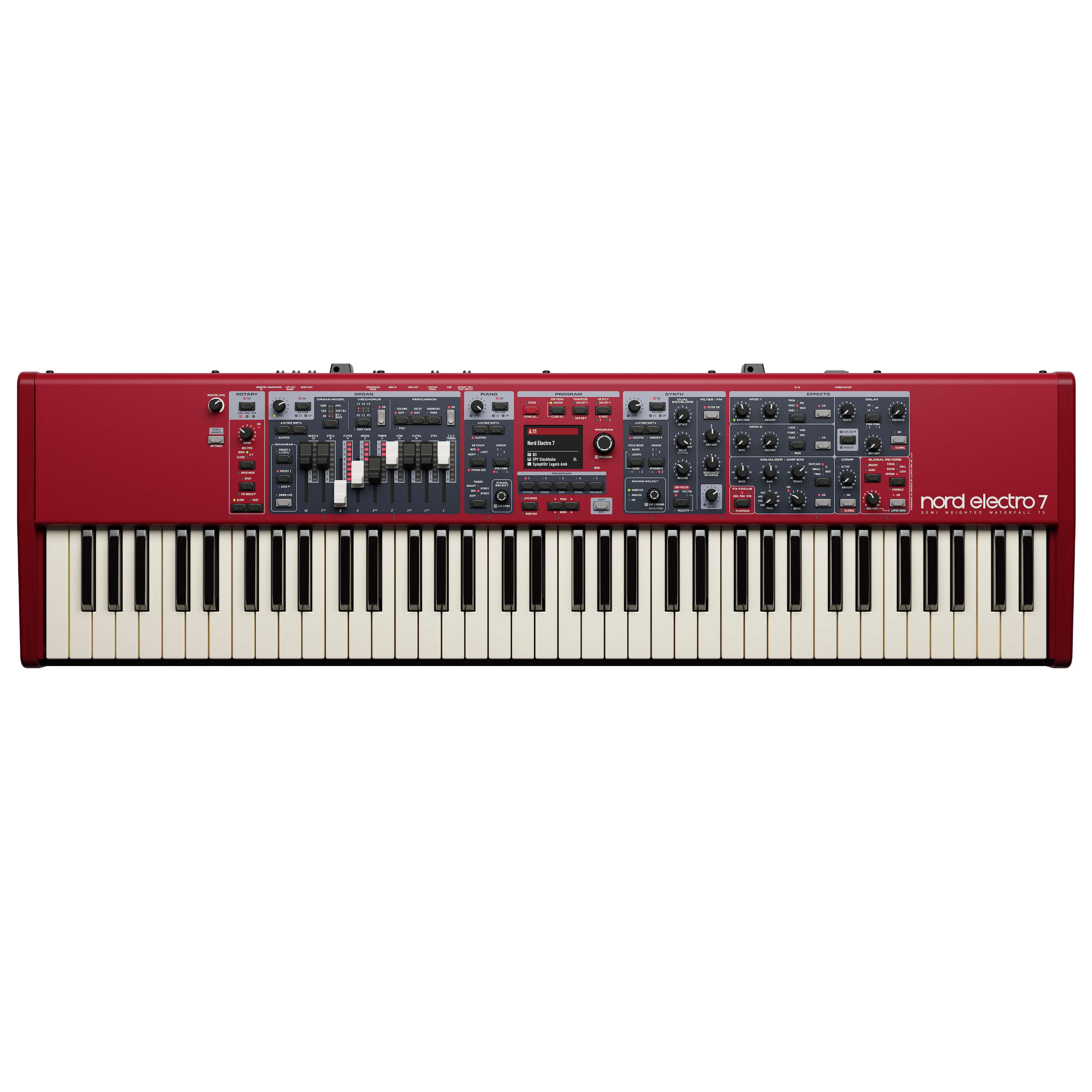 Nord Electro 7 73 - 73-note Semi-Weighted Waterfall Keyboard, top