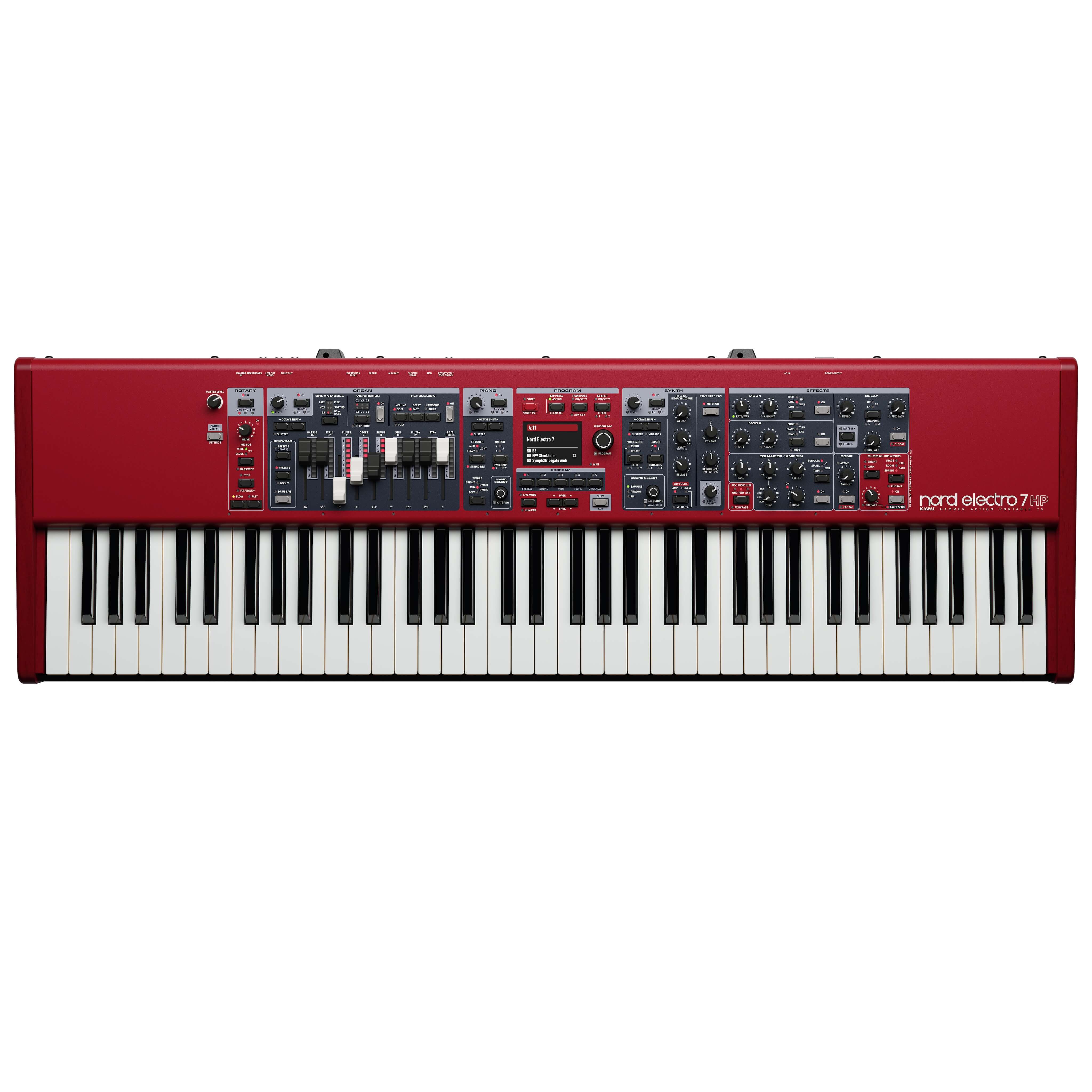 Nord Electro 7 HP - 73-note Kawai Hammer Action Portable Keyboard, top