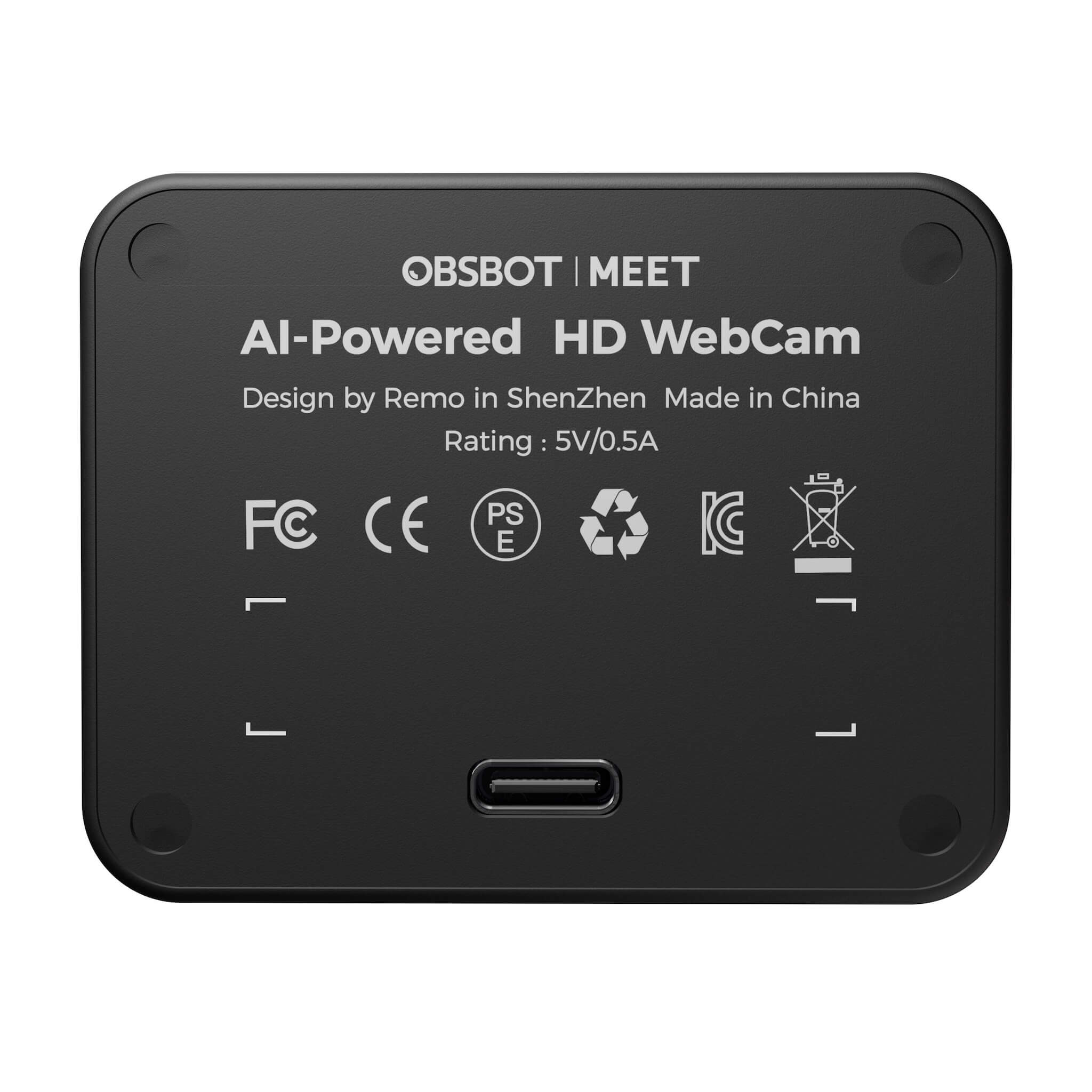 OBSBOT Meet HD - AI-Powered 1080p Auto-Framing PC Web Camera, back