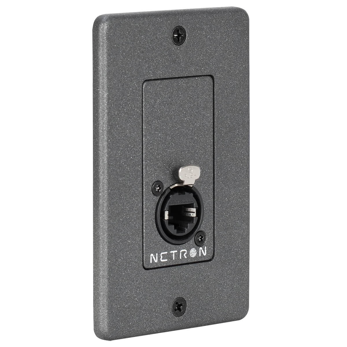 Obsidian Netron WP1CAT6 - Wall Plate with RJ45 Output Connector, angled