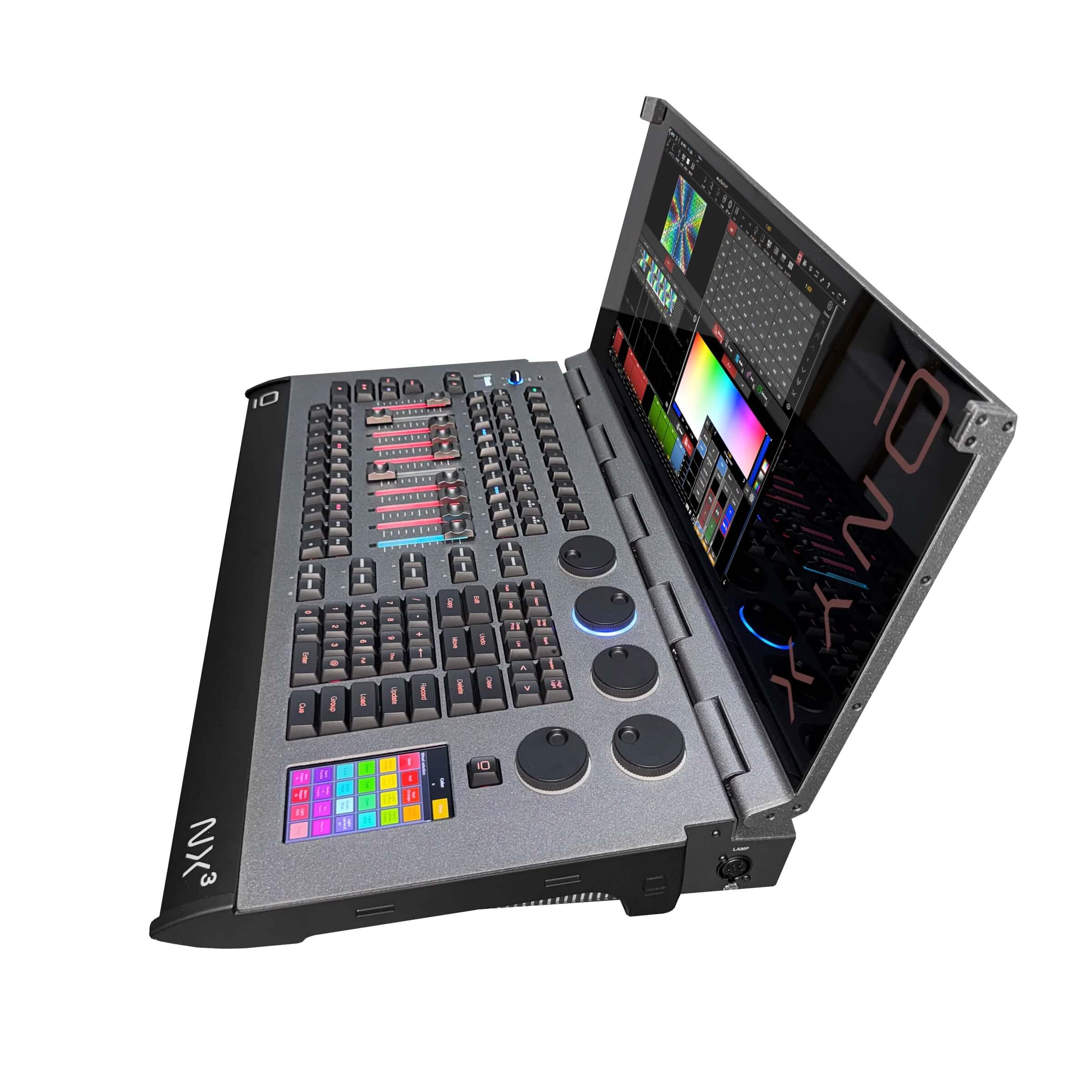 Obsidian NX3 - 64 Universe, 10 Motorized Faders, ONYX Lighting Console, right side
