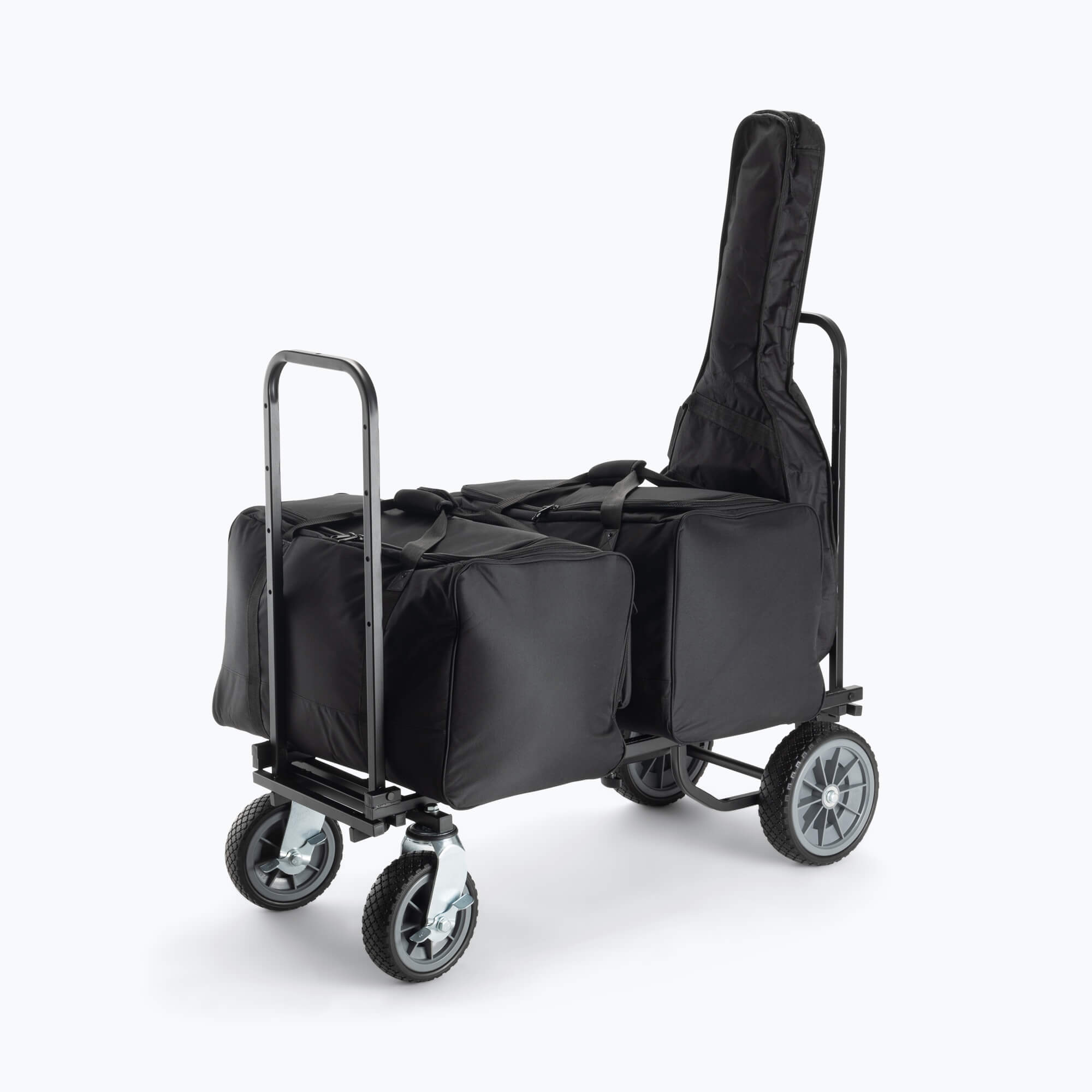 On-Stage UTC5500 All-Terrain Utility Cart, loaded with gear bags