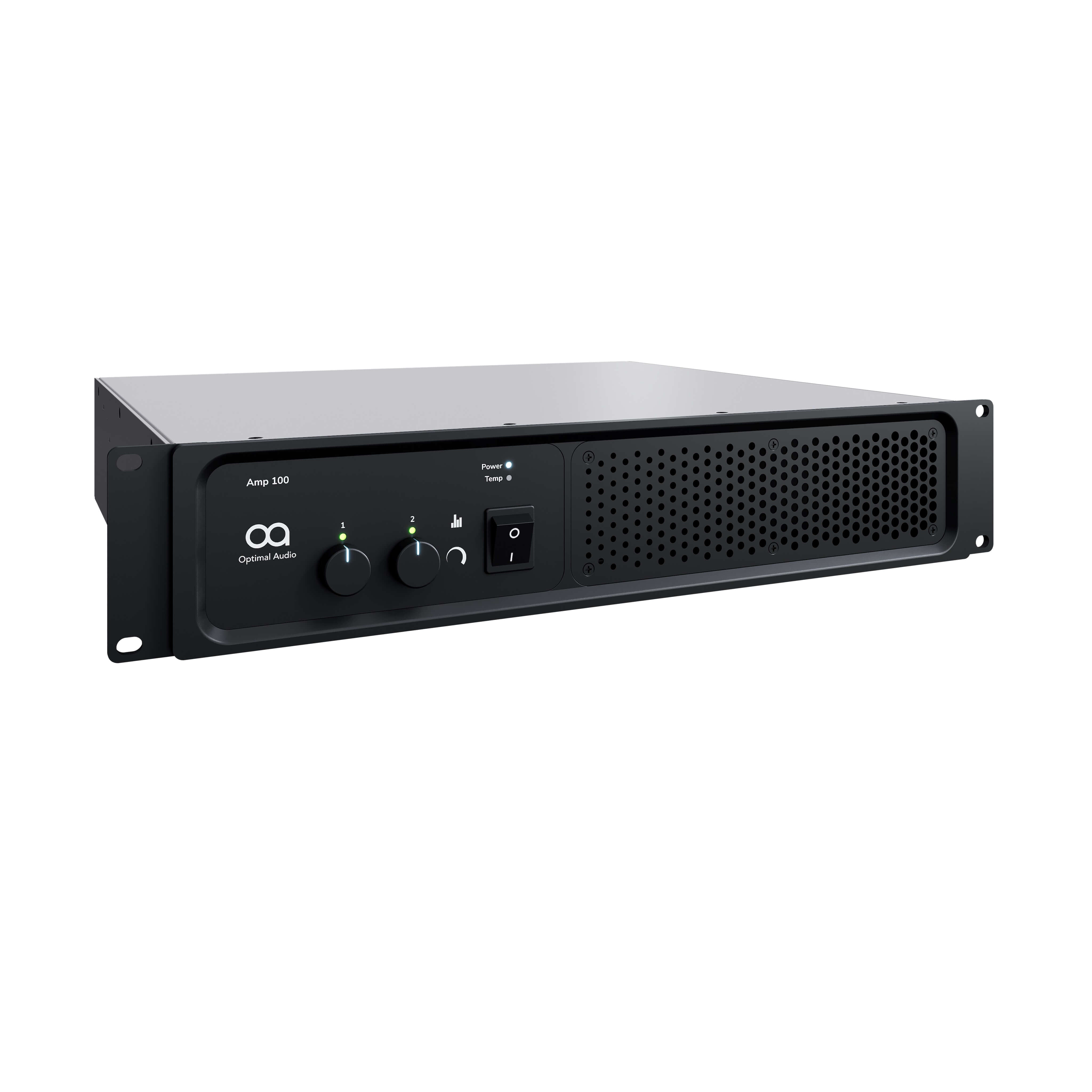 Optimal Audio Amp 100 - 2 x 350W Performance Power Amplifier, angle