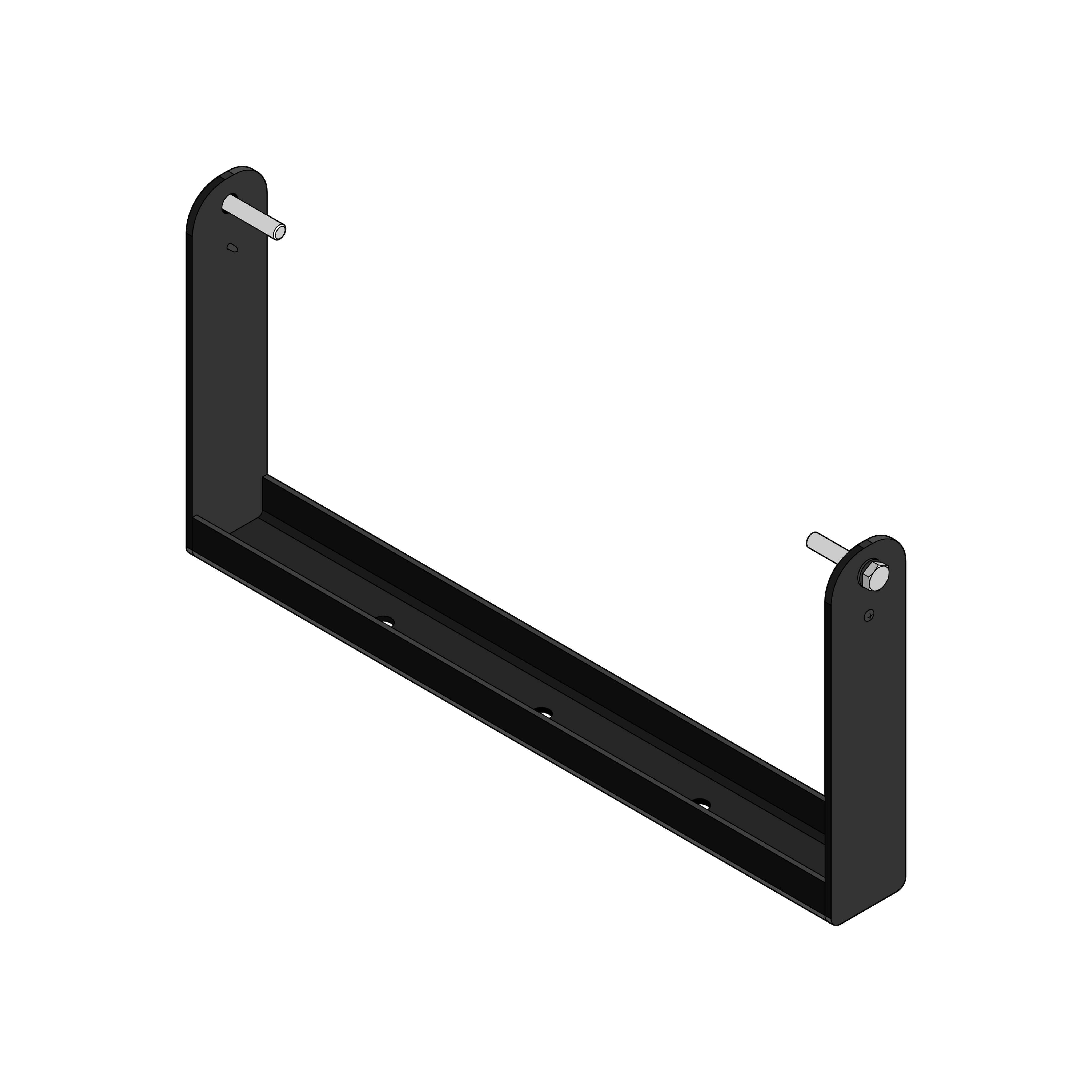 Optimal Audio UB3-B - U Bracket C for Cuboid 12 Loudspeaker, render