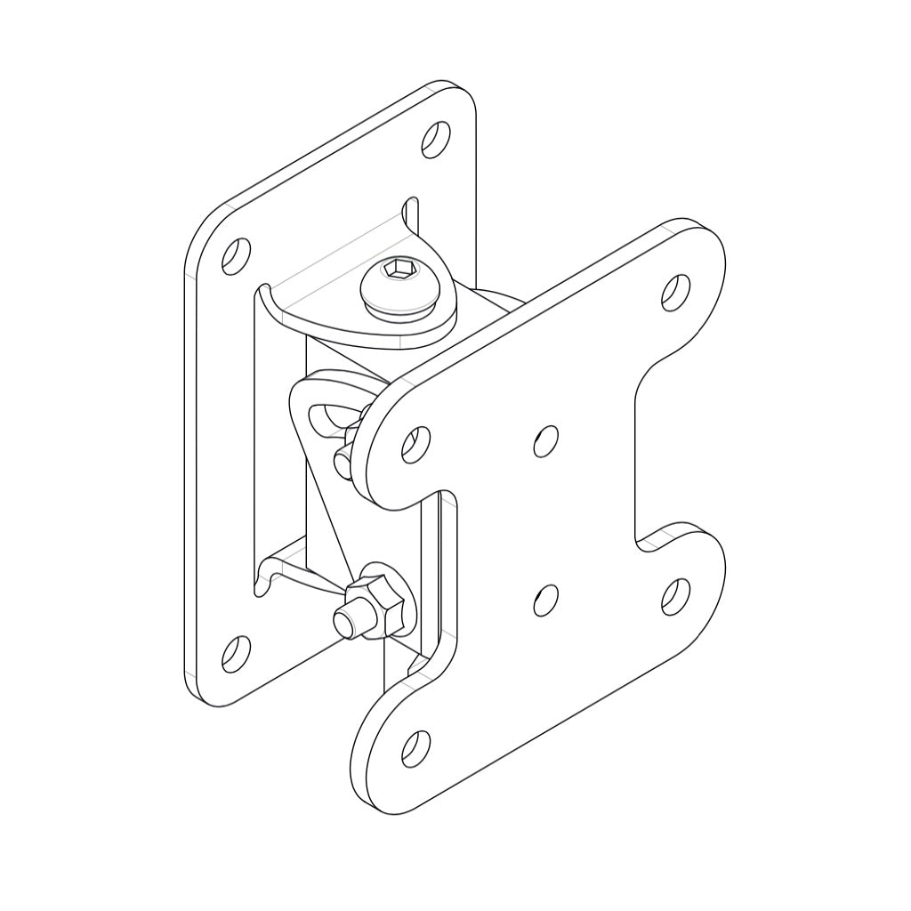 Optimal Audio WB3-B - Wall bracket for Cuboid 15 Loudspeaker, drawing