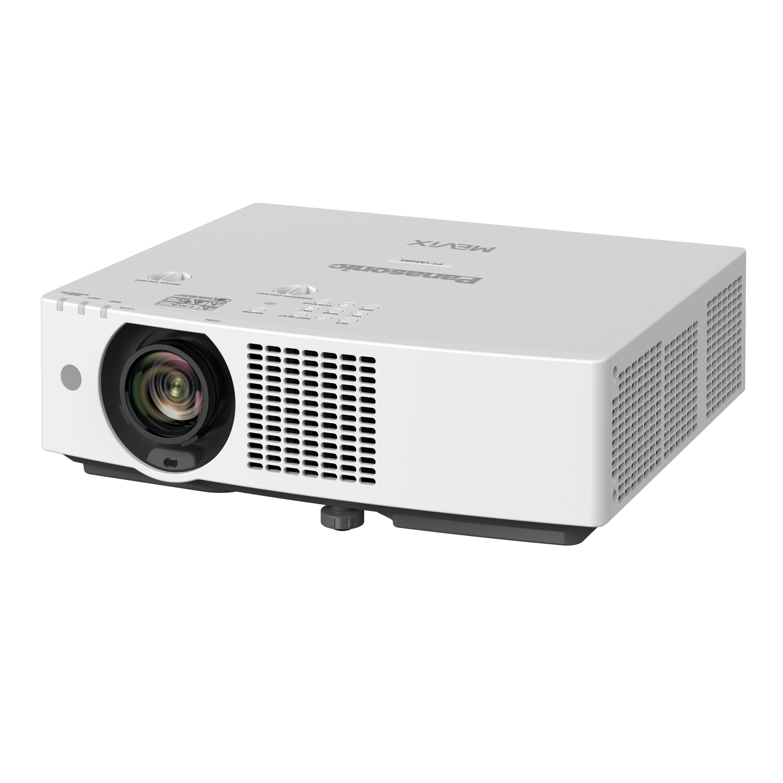 Panasonic PT-VMQ85 Series- 4K 3LCD Portable Laser Projector, angled