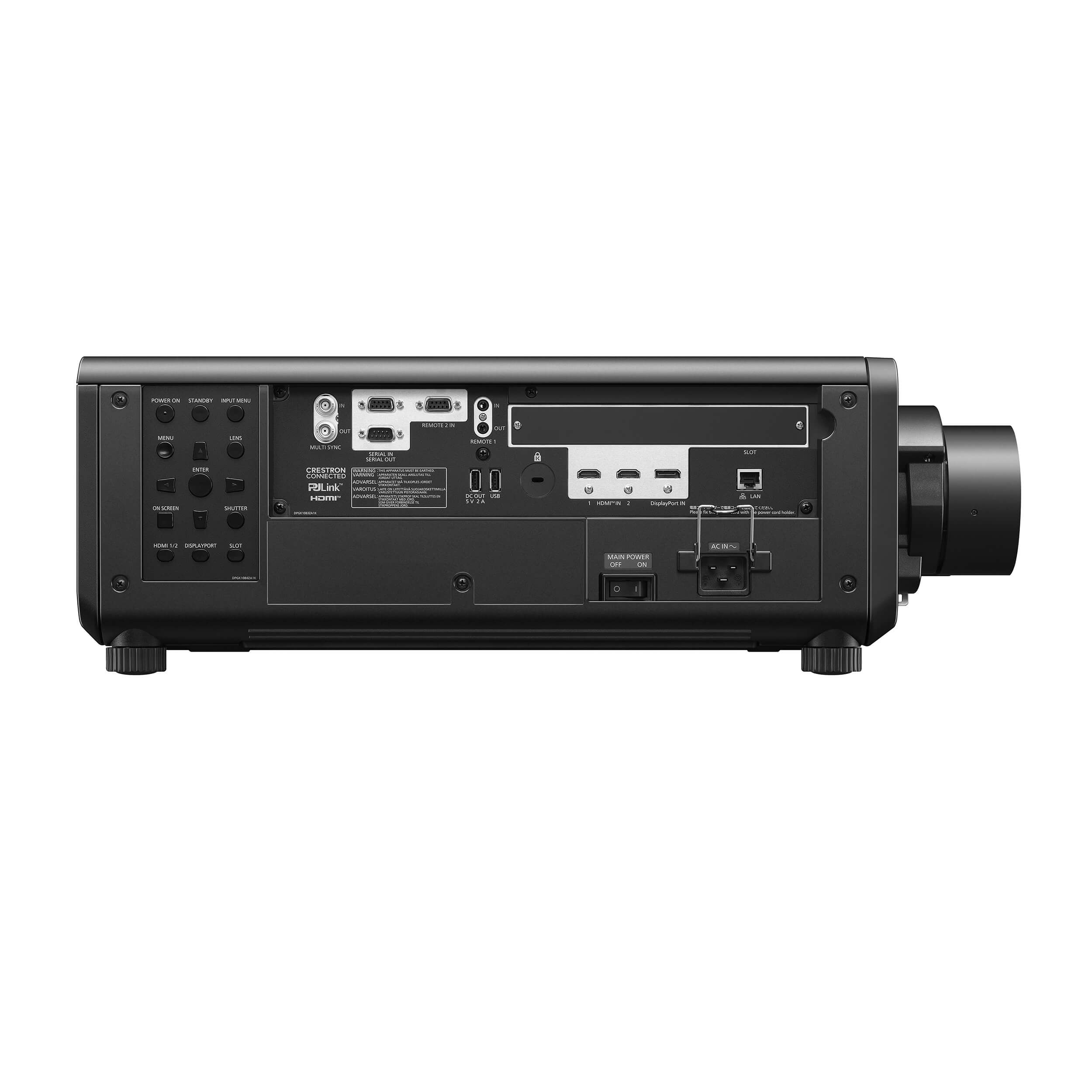 Panasonic PT-REQ10LBU - 1-Chip DLP 4K Laser Projector, side controls