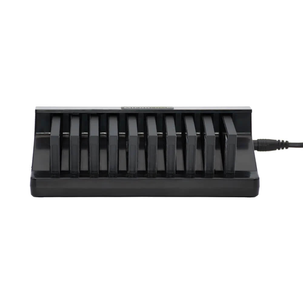 Pliant Technologies PBT-10BAY MicroCom XR 10-Bay Battery-Only Charger, front