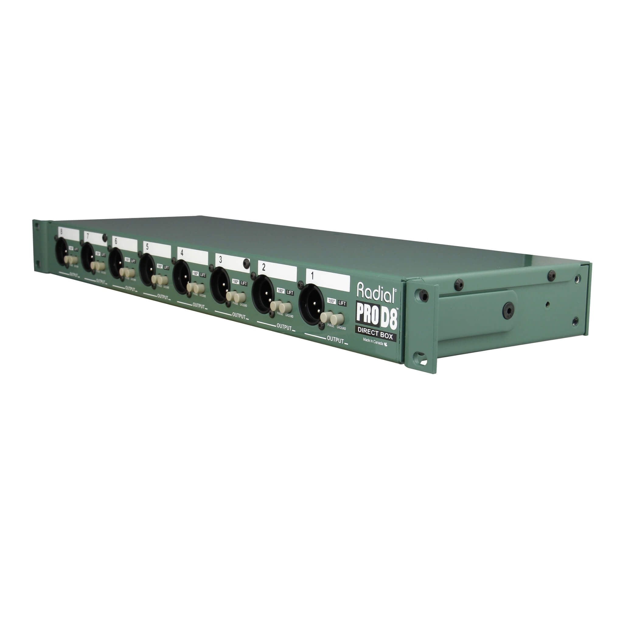 Radial ProD8 - 8-Channel Rackmount Passive Direct Box, angle right