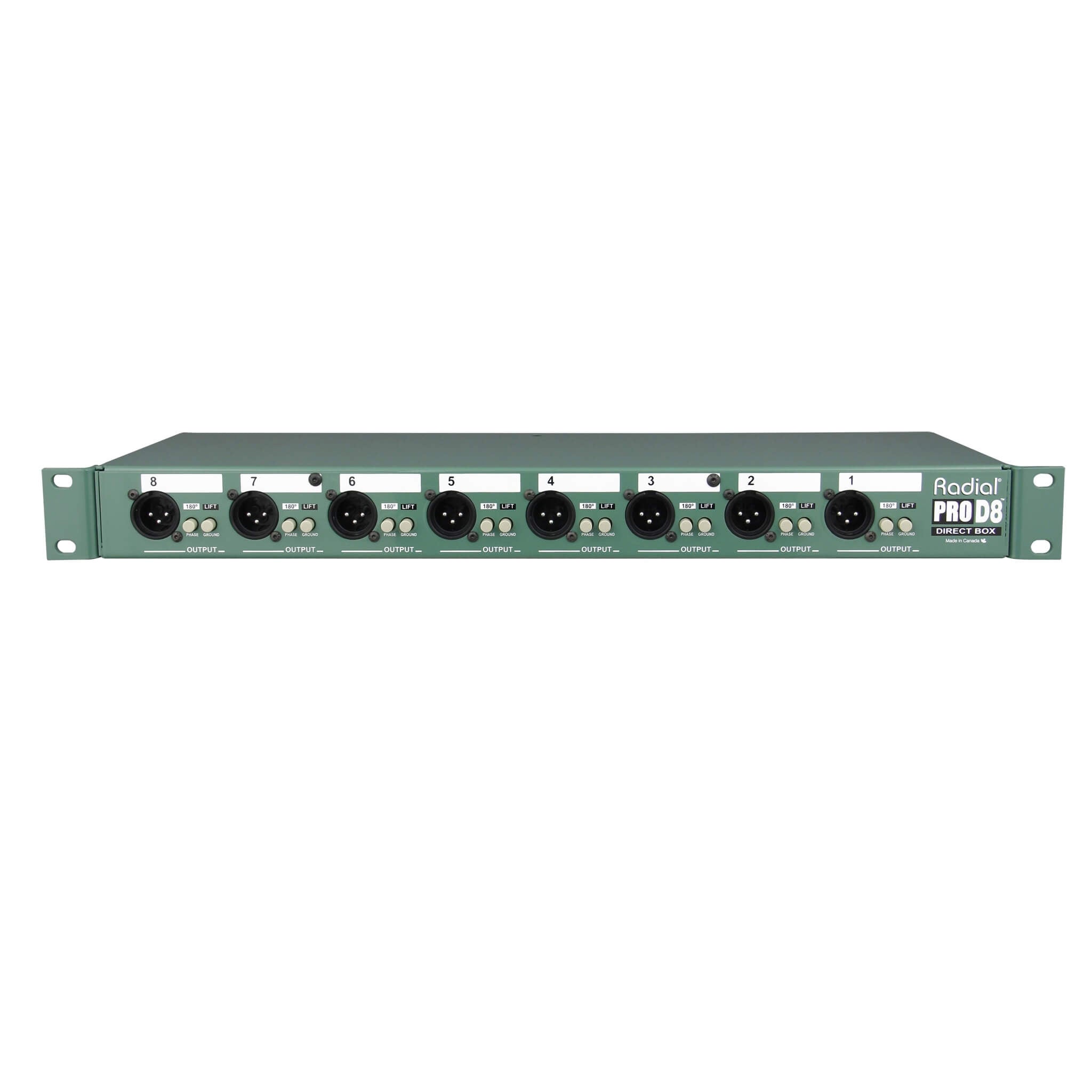 Radial ProD8 - 8-Channel Rackmount Passive Direct Box, back