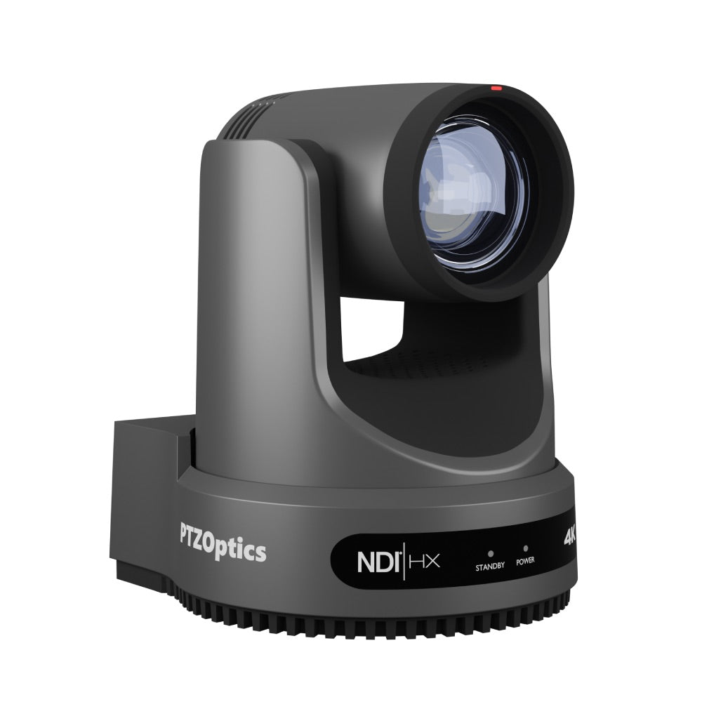 PTZOptics Move 4K - Ultra HD Auto-tracking PTZ Camera, gray, right front