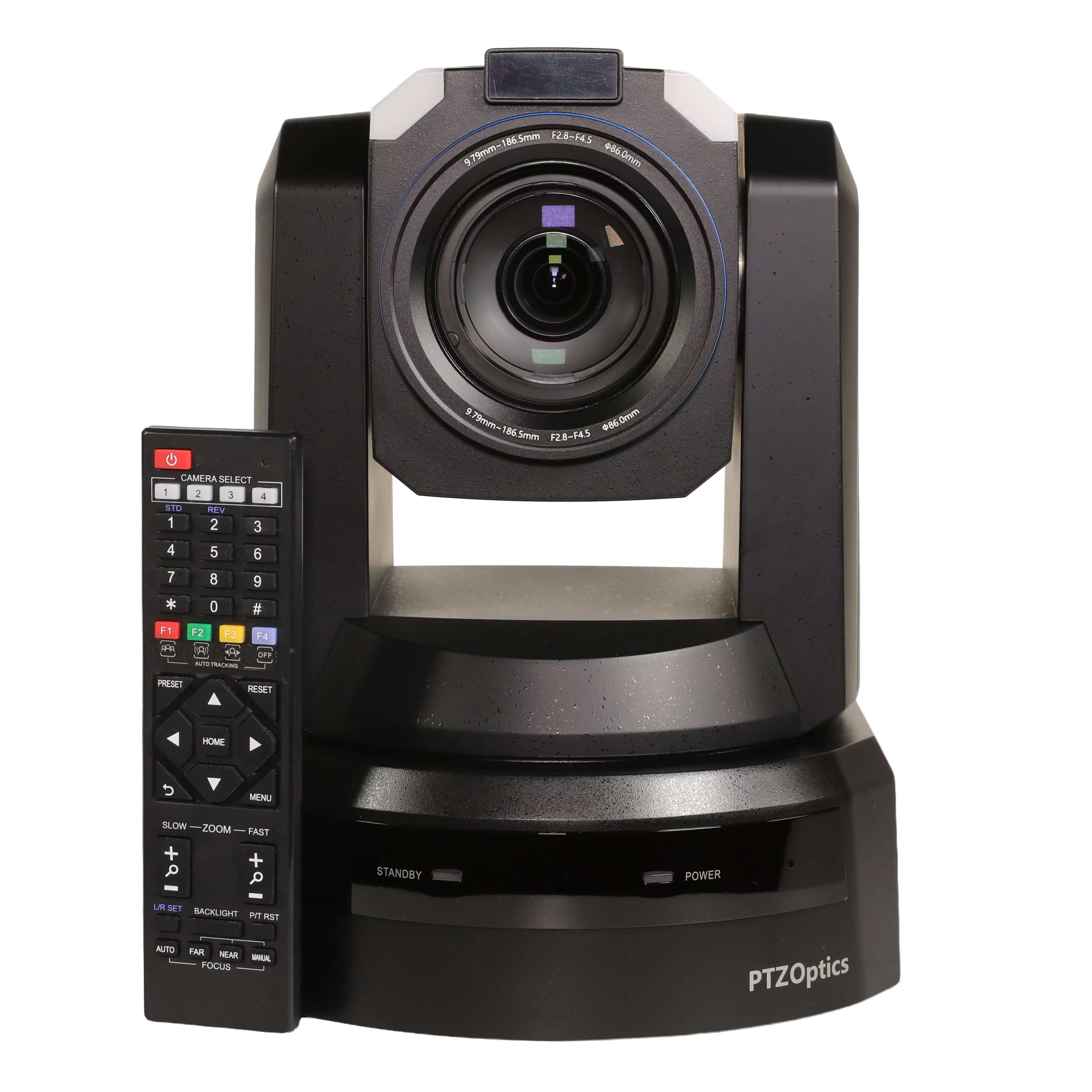 PTZOptics Rise 4K - Ultra HD Broadcast PTZ Camera, remote