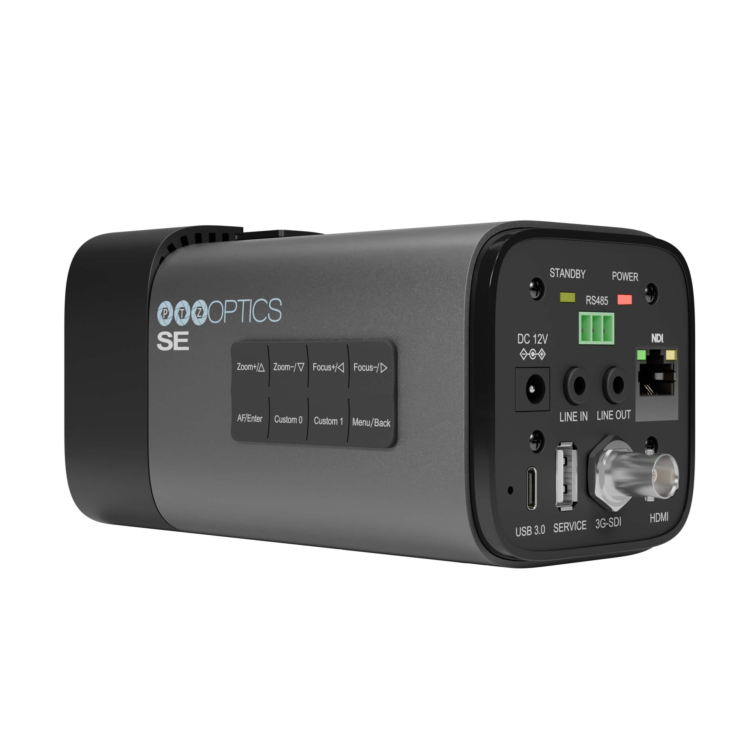 PTZOptics Studio SE - HD Streaming Camera with 12x Optical Zoom (gray), back left