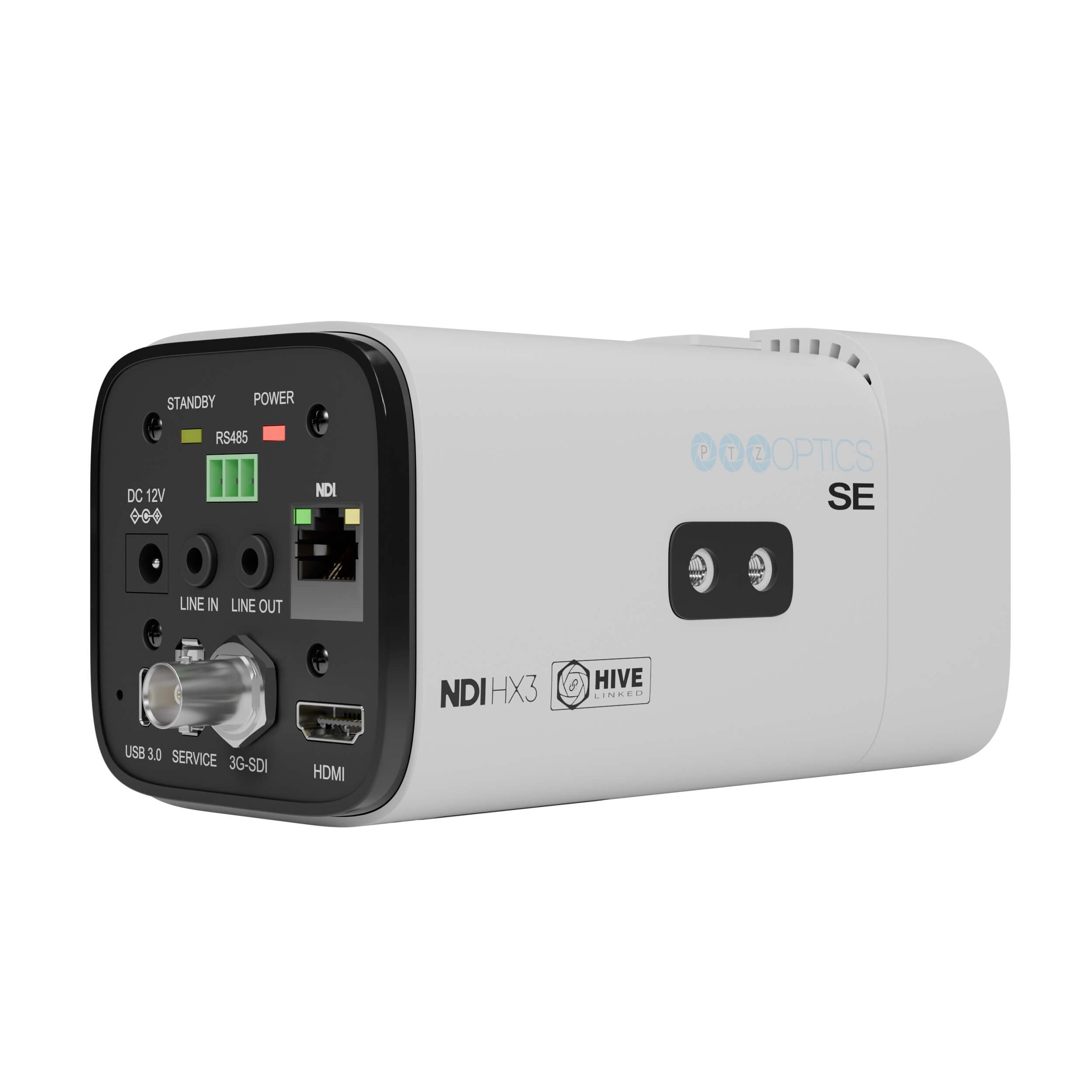 PTZOptics Studio SE - HD Streaming Camera with 12x Optical Zoom (white), back right