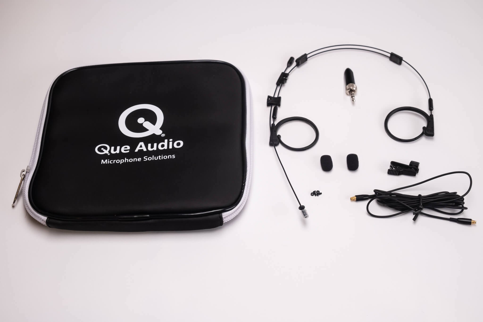 Que Audio QA22 SEL - Dual Ear Mic with DAAD-SEL Sennheiser Adapter, black