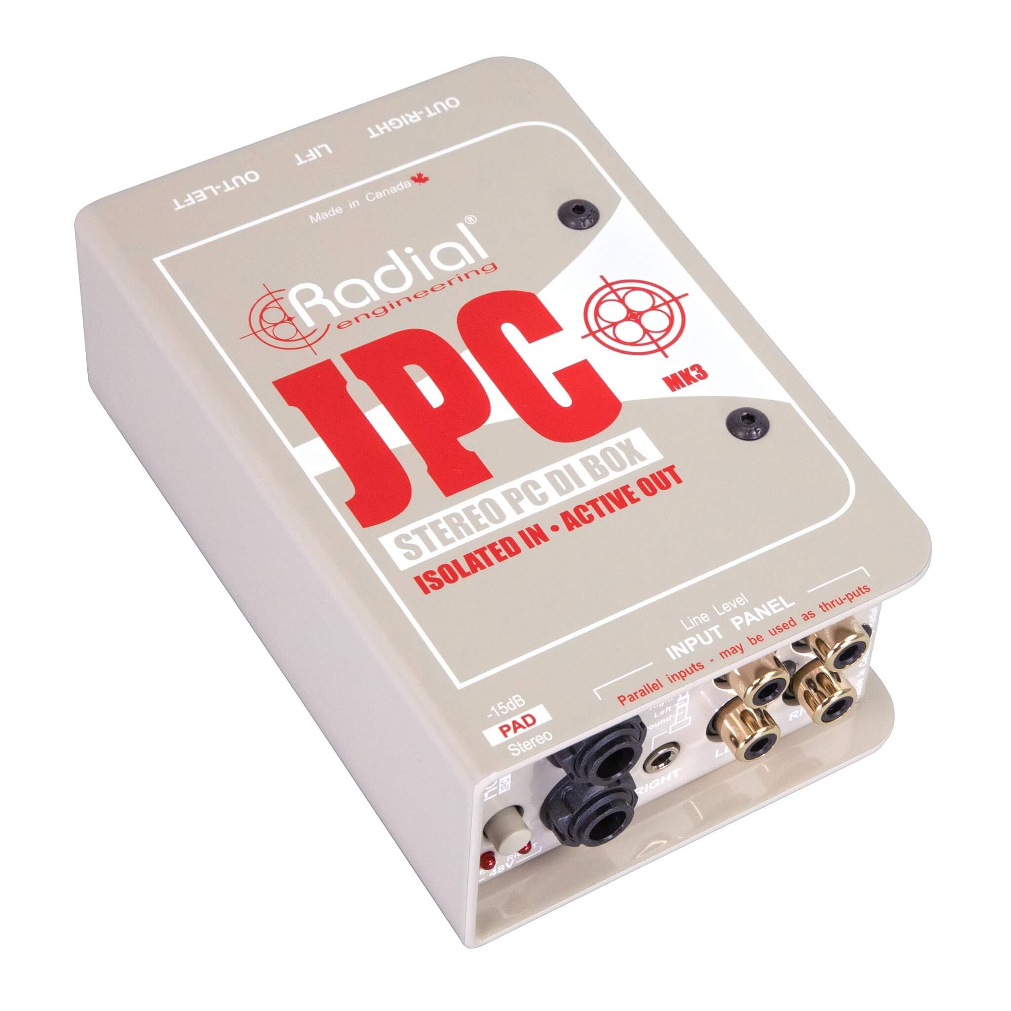 Radial JPC - Active Direct Box for Laptop Computers, angle left