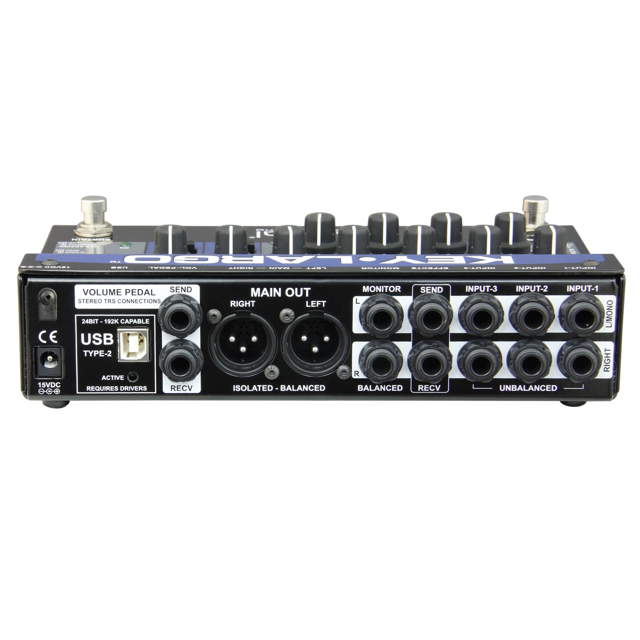Radial Key-Largo - Keyboard Mixer, USB Interface, and Performance Pedal - rear