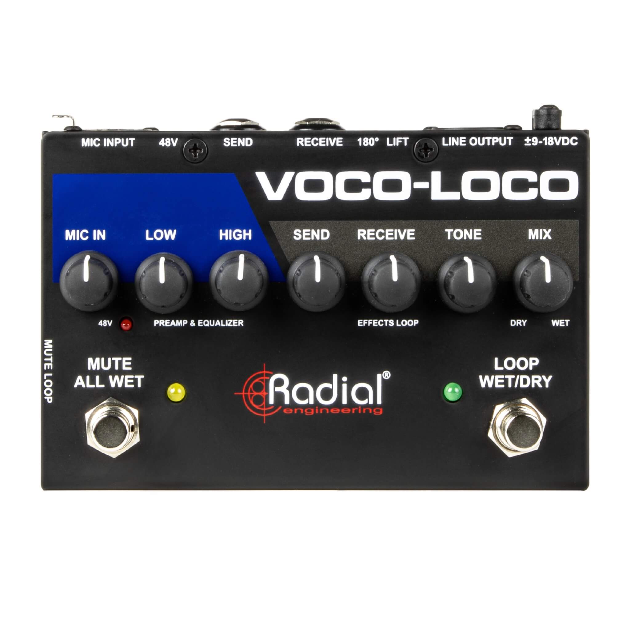 Radial Voco-Loco MK2 - Effects Switcher for Voice or Instrument, top