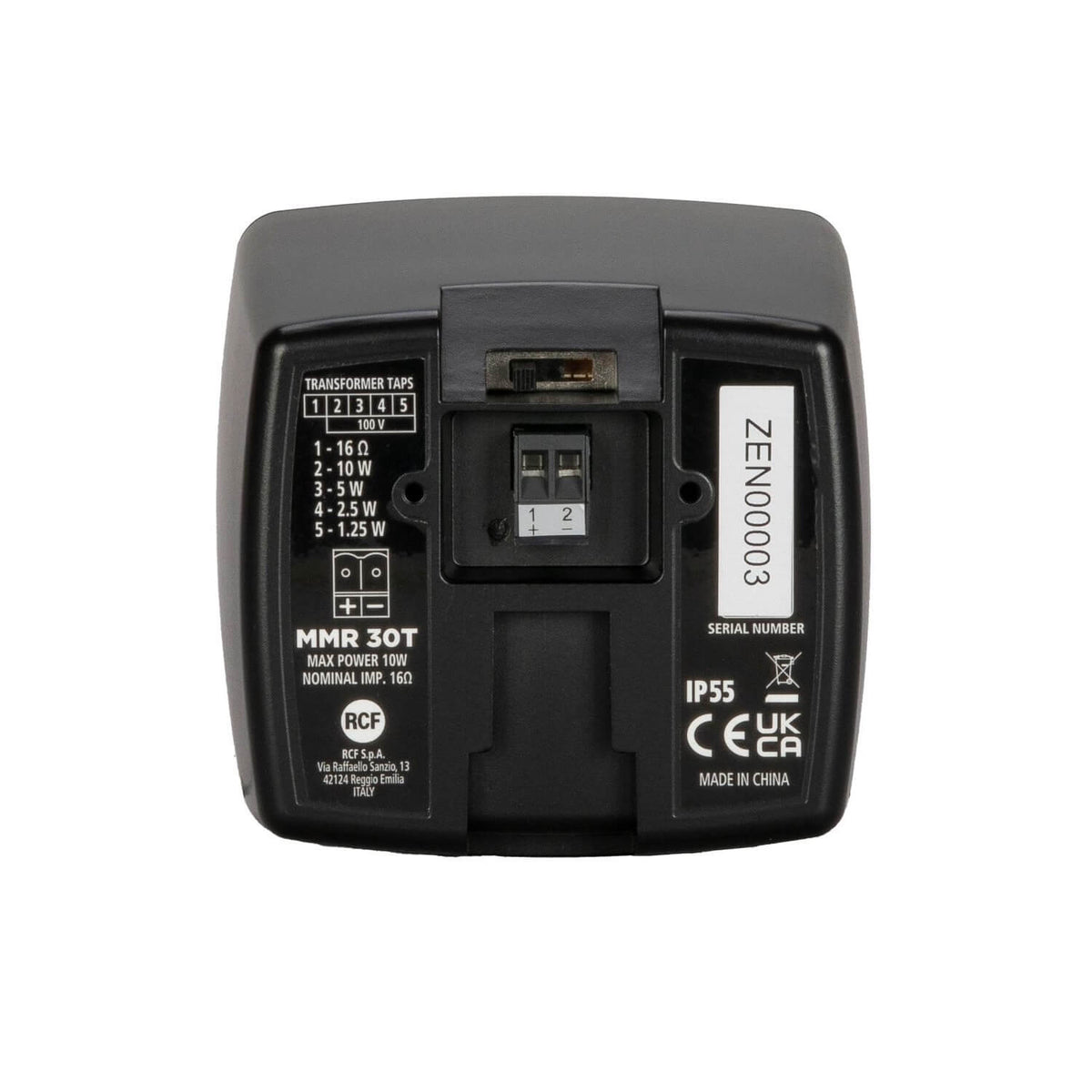 RCF MMR-30T-B - Micro Monitor Speaker with Wall-Mount Bracket, rear